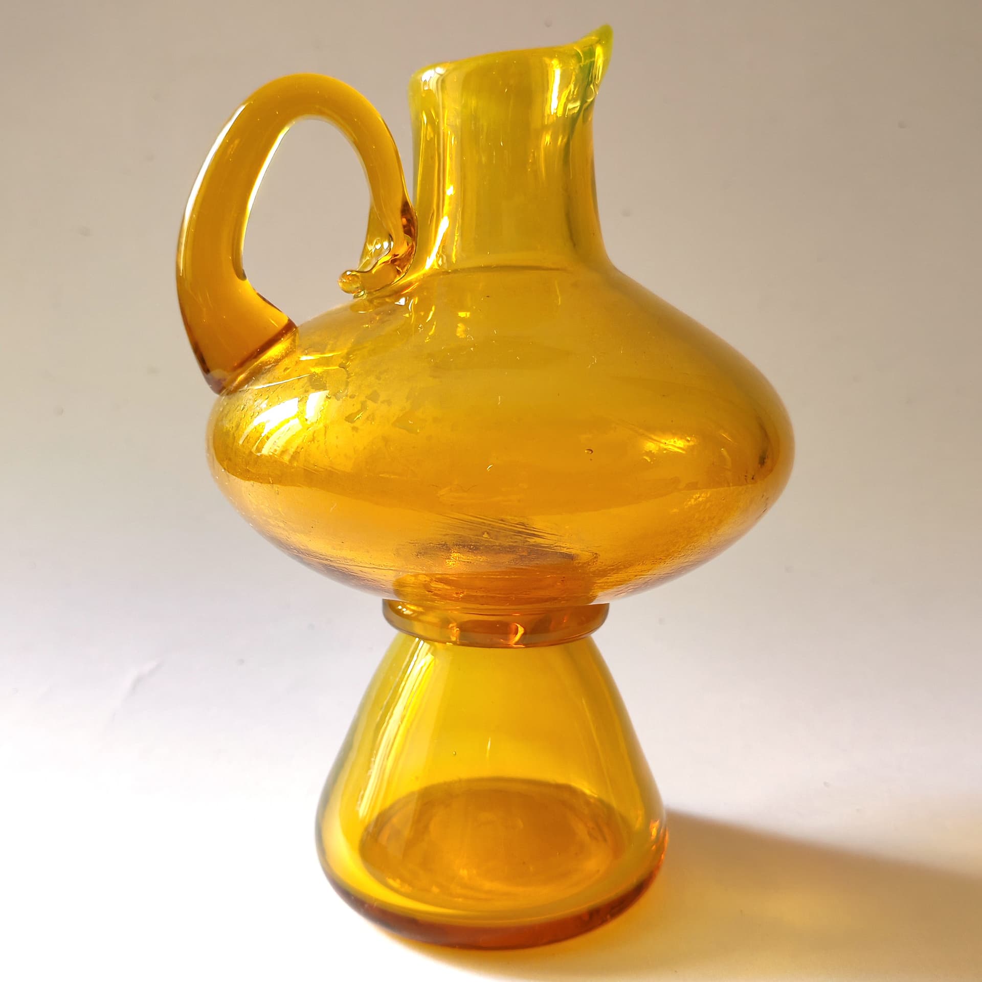 Wazon, żółty, szkło, proj. Z. Pasek, Polska, lata 70. - 100765