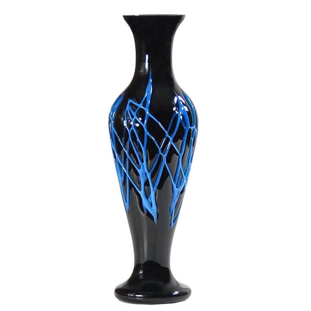 Black Crystal Vase, Murano, Italy, 1980s - DIMENSION