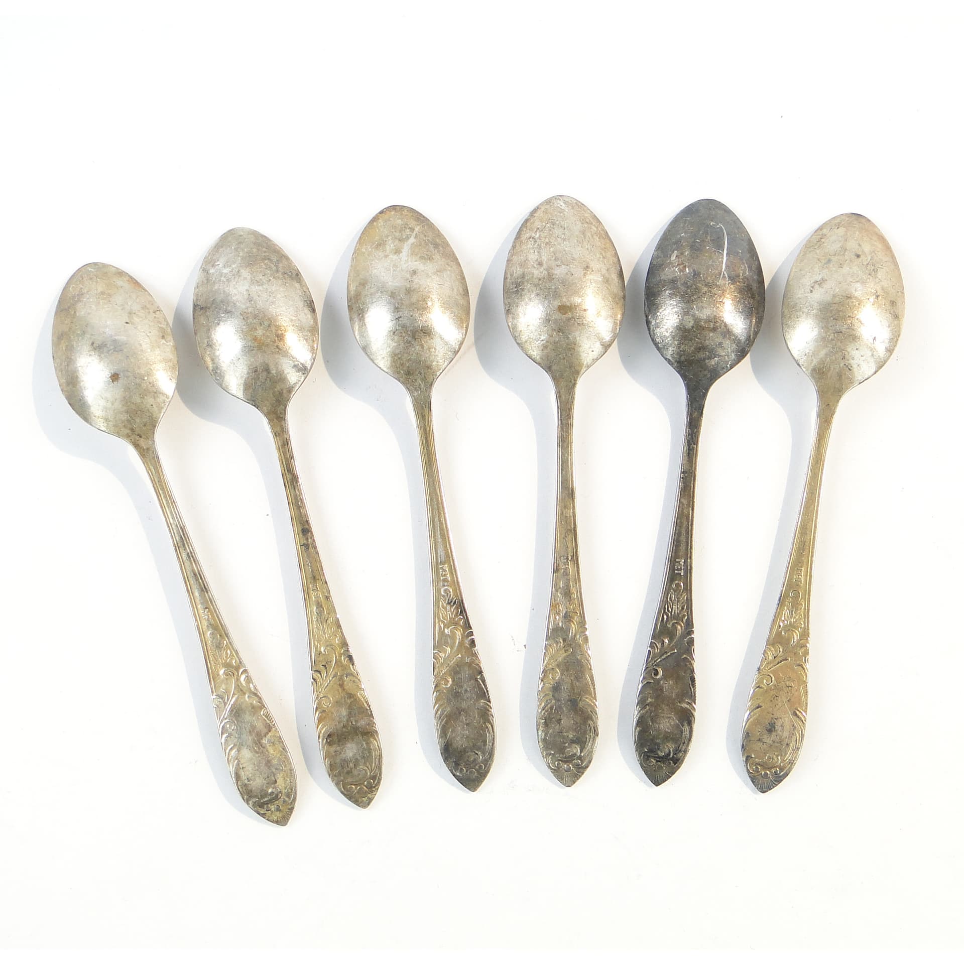 Mocha spoon set, silver-plated brass, D. Fraget, Poland, 1950s. - 100897