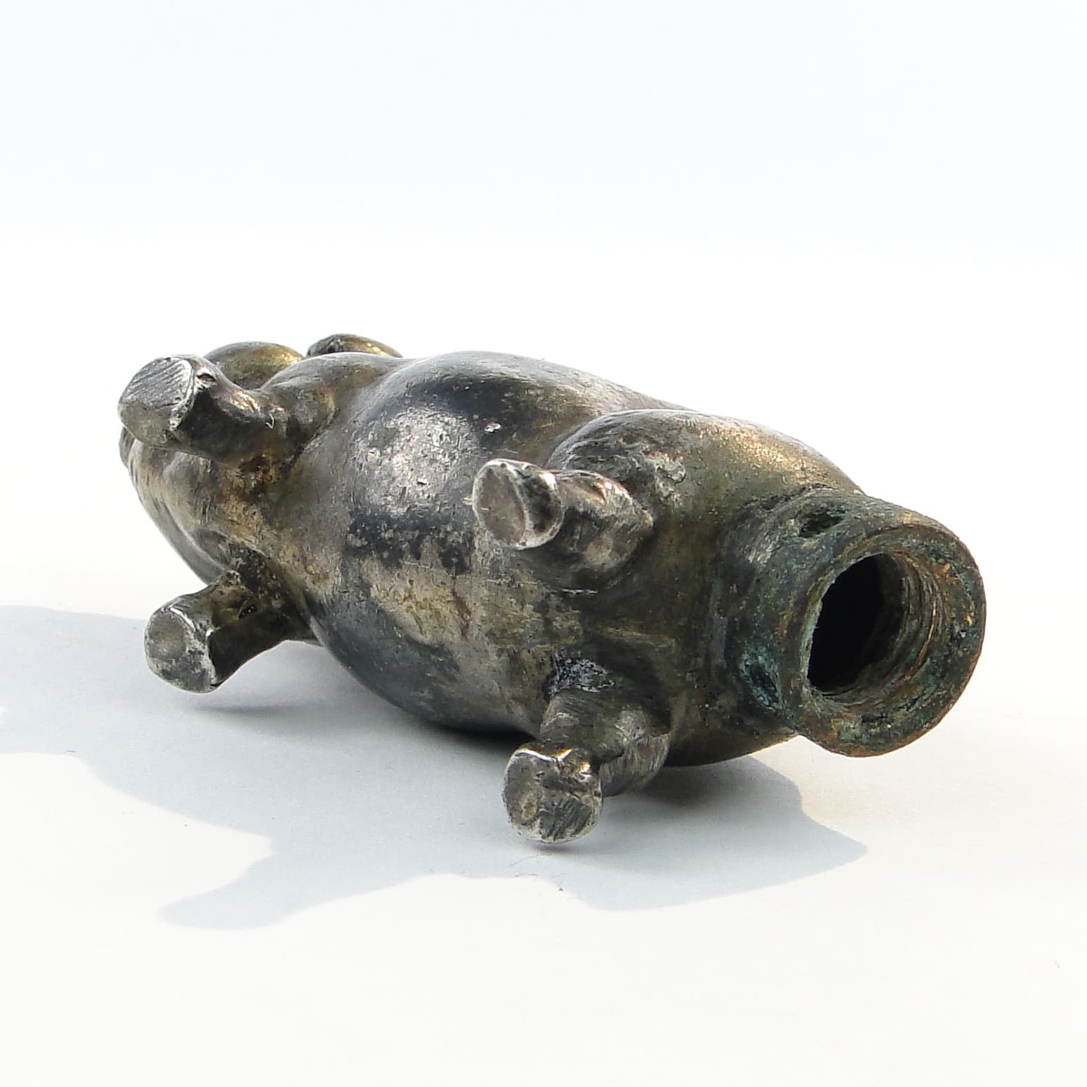 Solniczka figuralna, mosiądz srebrzony, Niemcy, XIX w. - 100941