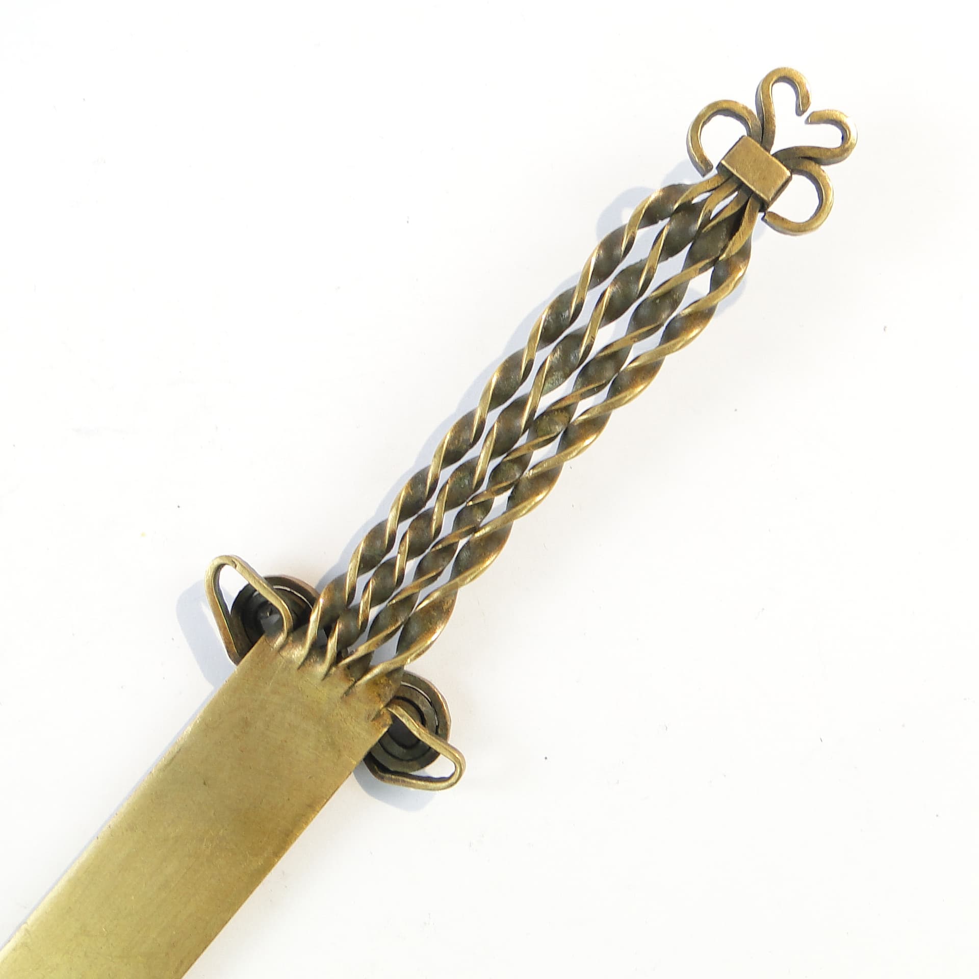 Nóż do listów, postmodernistyczny, mosiądz, Polska, lata 70. - 101050