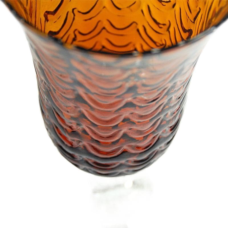 Bursztynowy wazon szklany, Empoli, Włochy, lata 60. - 7365