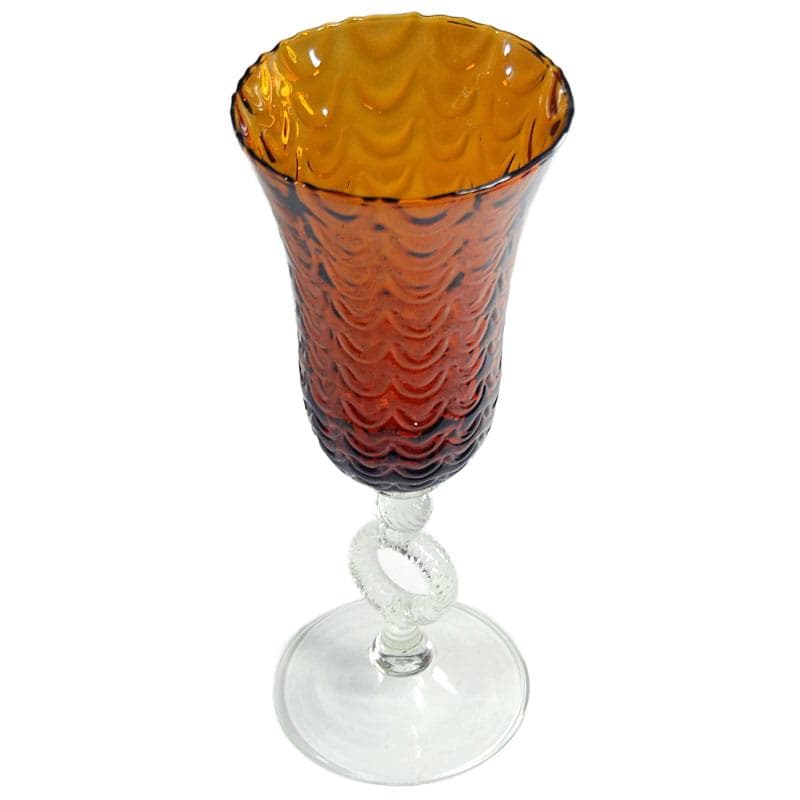 Bursztynowy wazon szklany, Empoli, Włochy, lata 60. - 7363