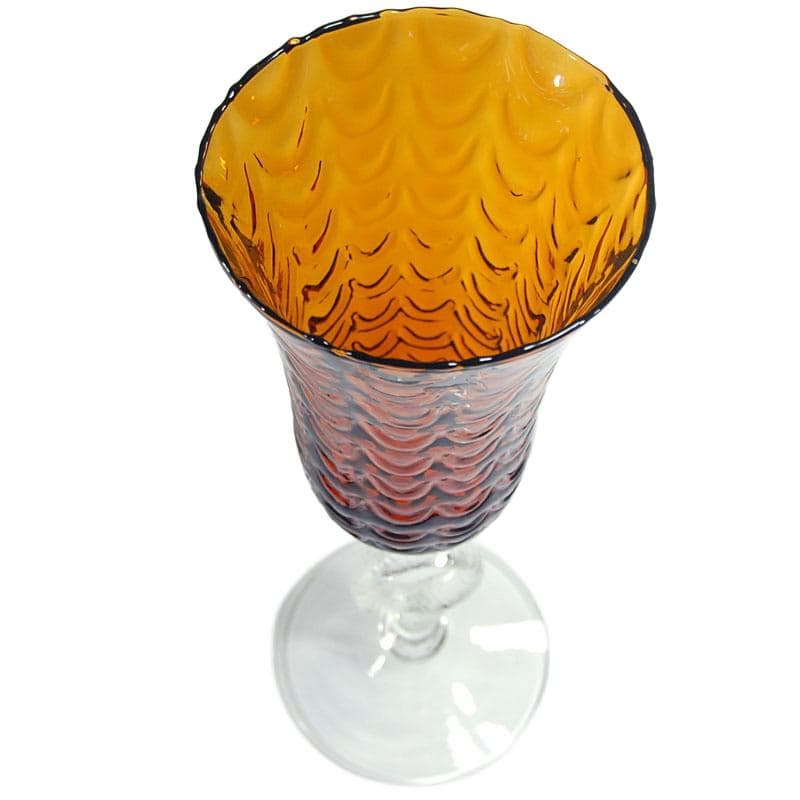 Bursztynowy wazon szklany, Empoli, Włochy, lata 60. - 7364