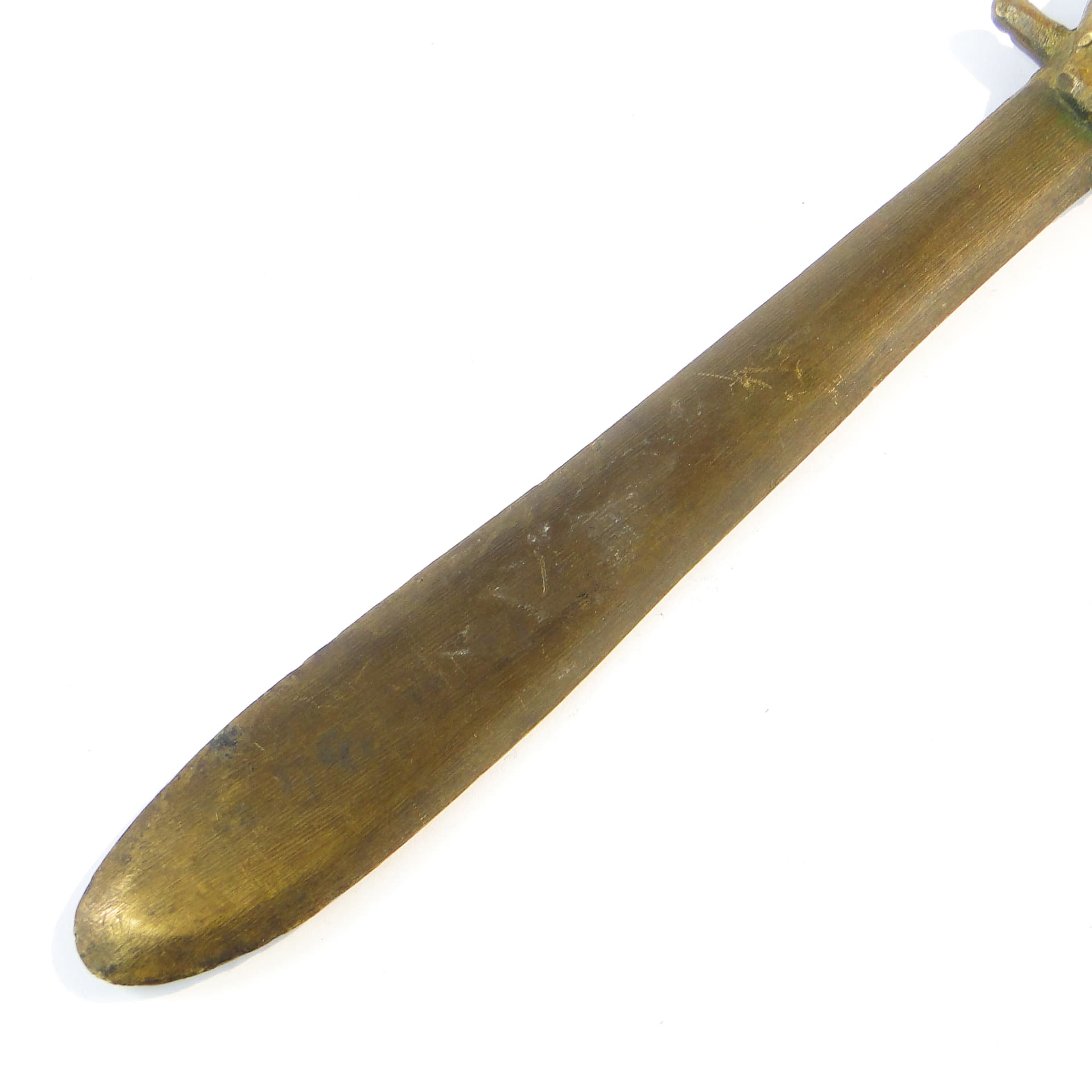 Nóż do listów w stylu secesyjnym ze sową, mosiądz, Polska, lata 50. - 101067