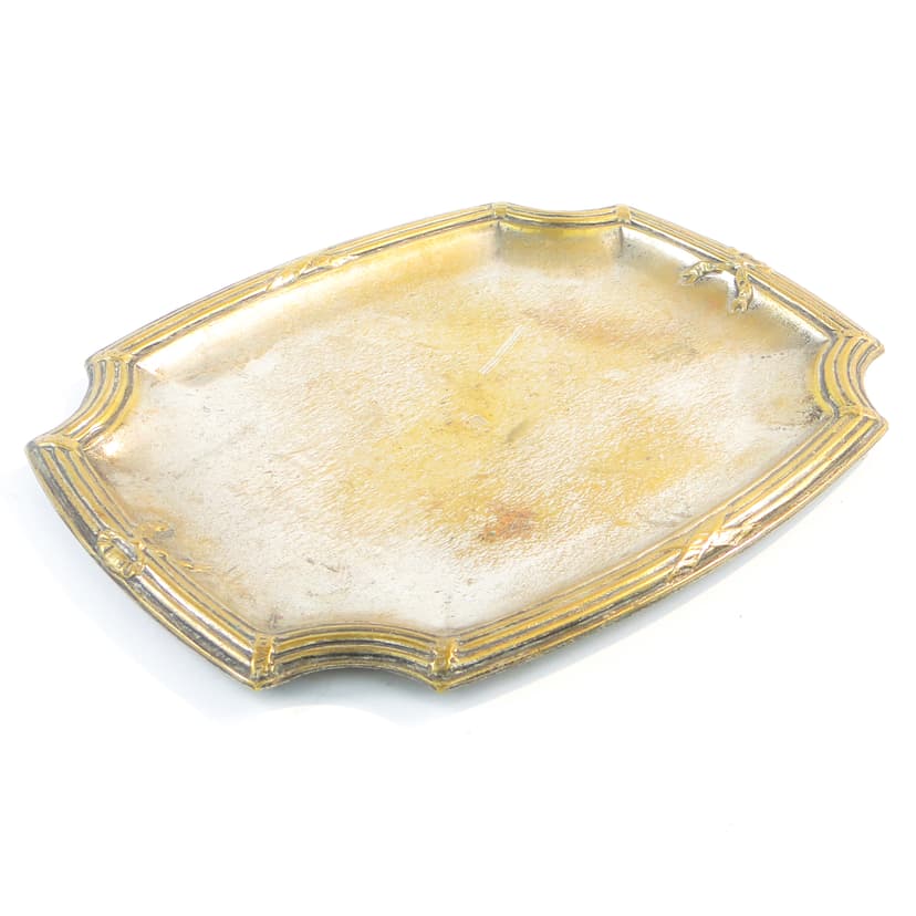 Card tray, silver-plated brass, Germany, 1920s.