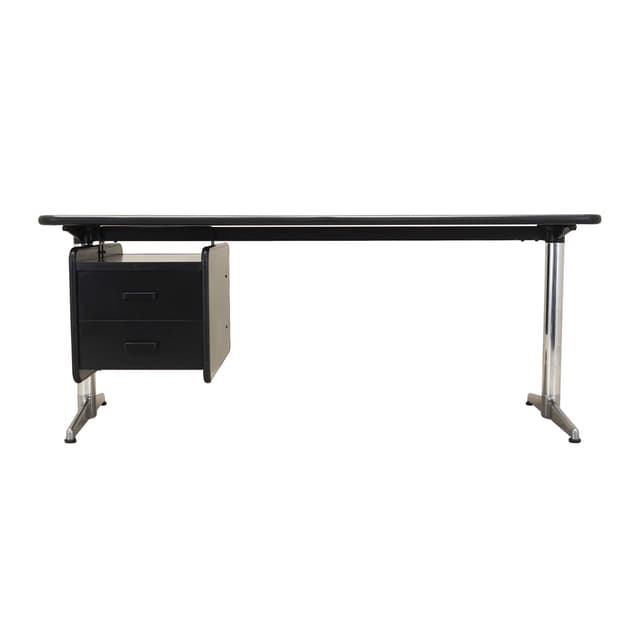 Desk, black, by G. Piretti, Anonima Castelli, Italy, 1970s. - DIMENSION