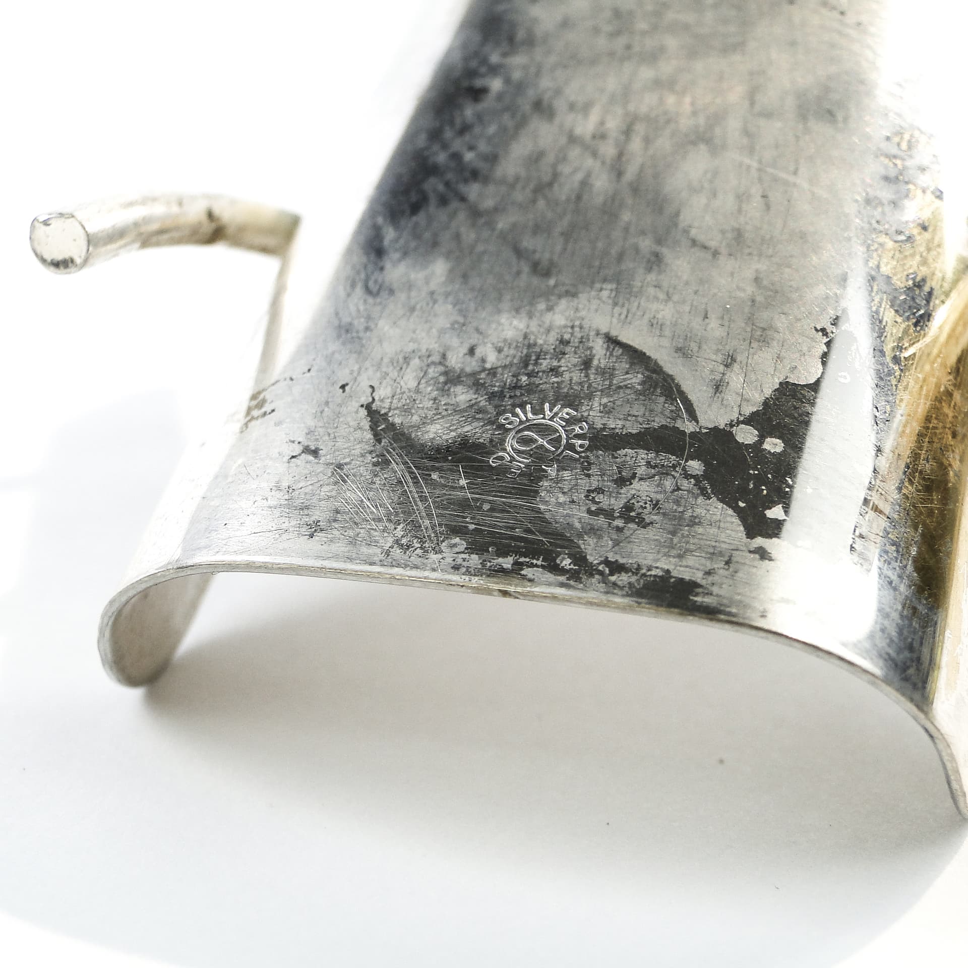 Wykałacznik art déco, miedź srebrzona, Belgia, lata 30. - 101279