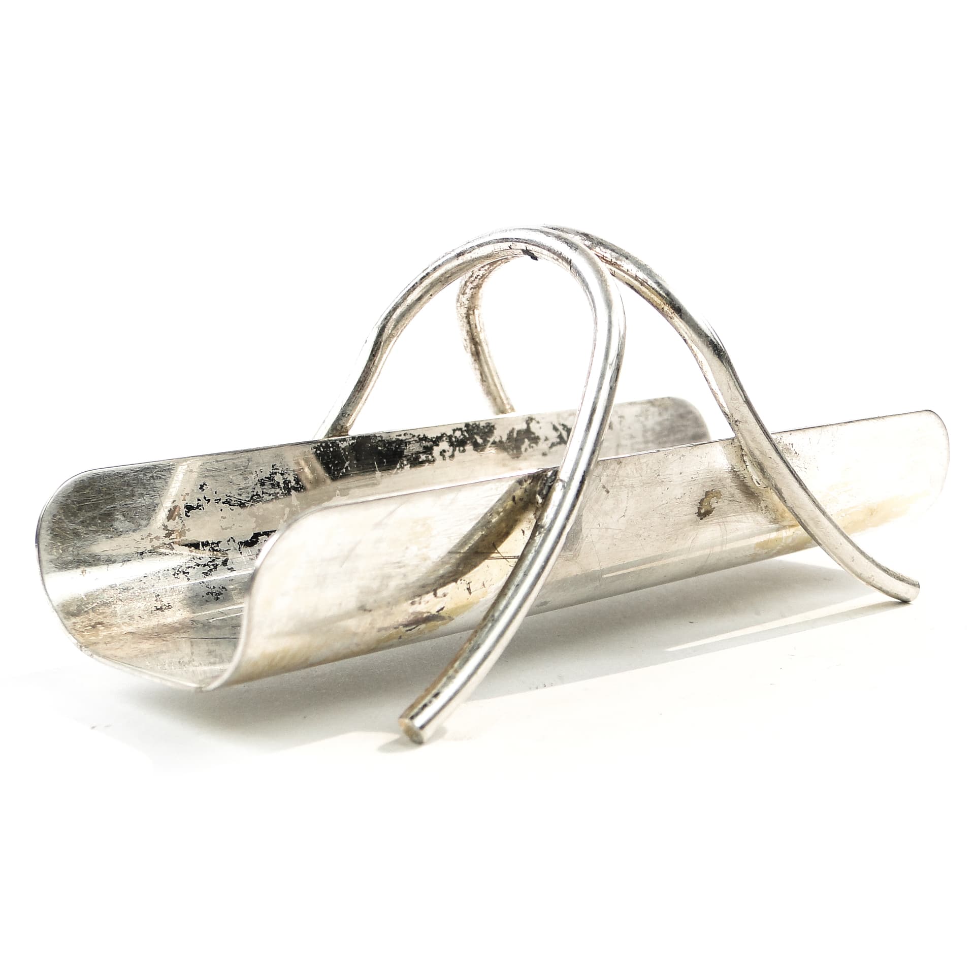 Wykałacznik art déco, miedź srebrzona, Belgia, lata 30.