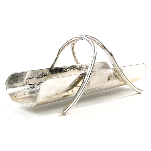 Wykałacznik art déco, miedź srebrzona, Belgia, lata 30. - WYMIARY