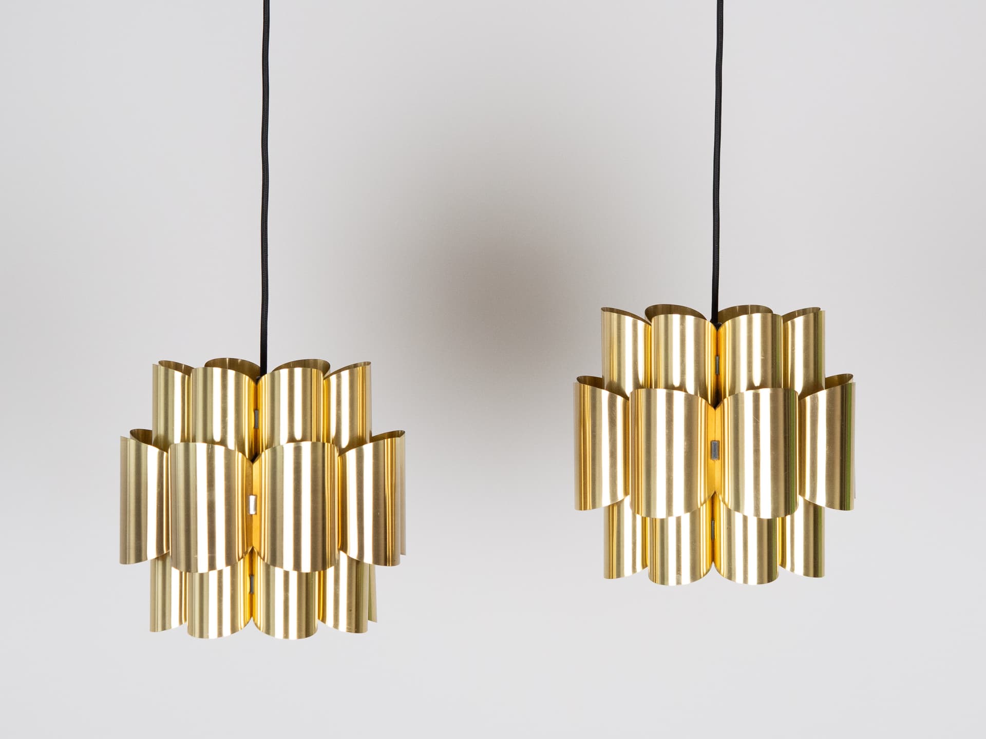 Para mosiężnych lamp proj. Werner Schou, Dania, lata 60 - 101347