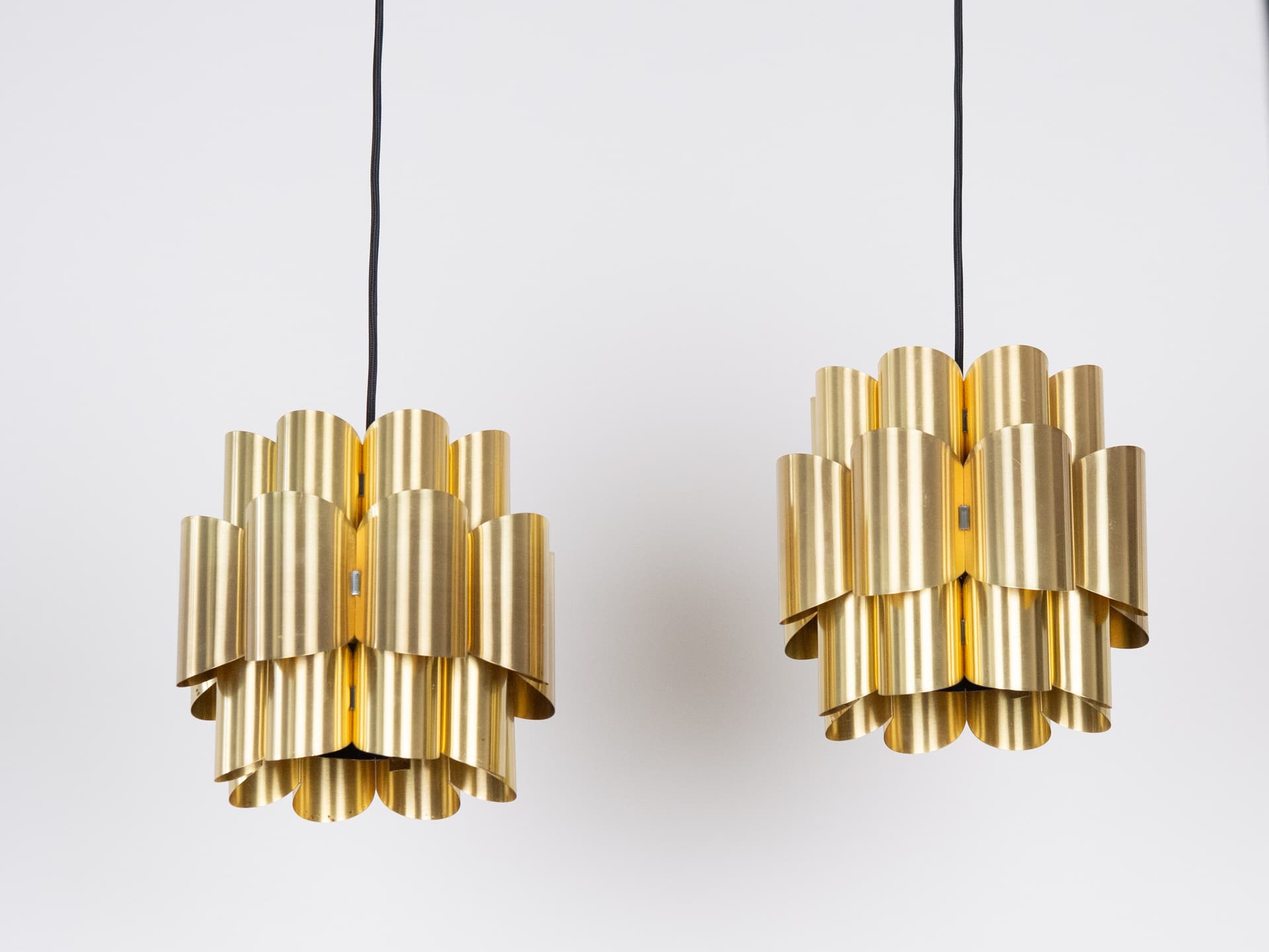 Para mosiężnych lamp proj. Werner Schou, Dania, lata 60 - 101349