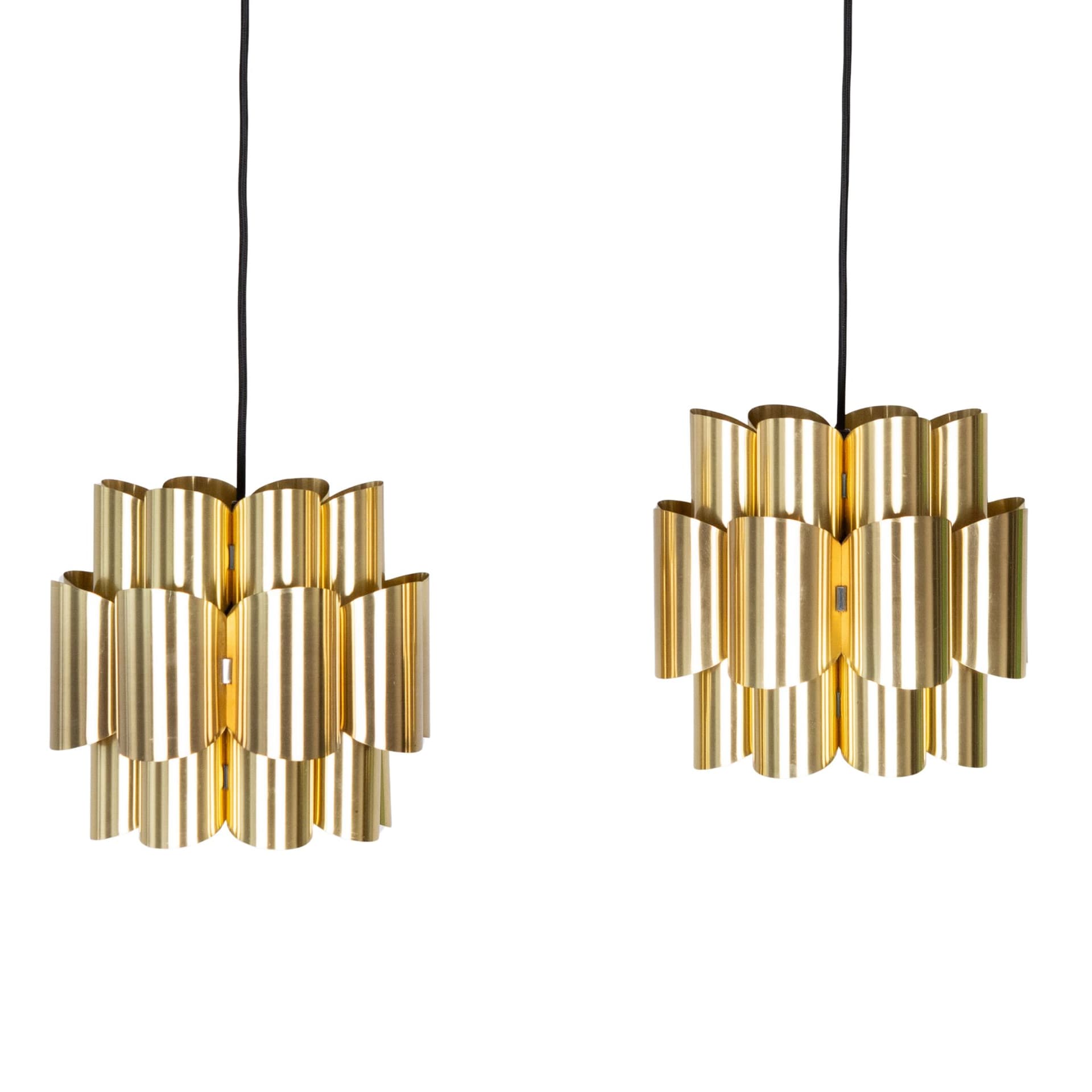 Para mosiężnych lamp proj. Werner Schou, Dania, lata 60