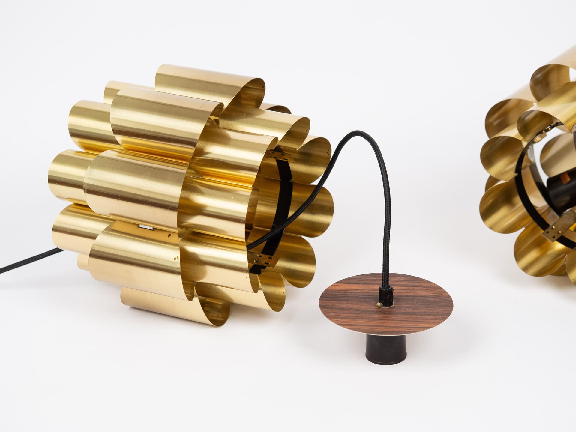 Para mosiężnych lamp proj. Werner Schou, Dania, lata 60 - 101355