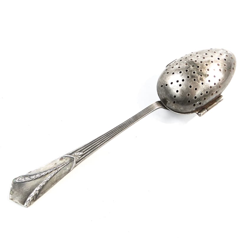 Tea infuser spoon, silver steel, Poland, 1970s.