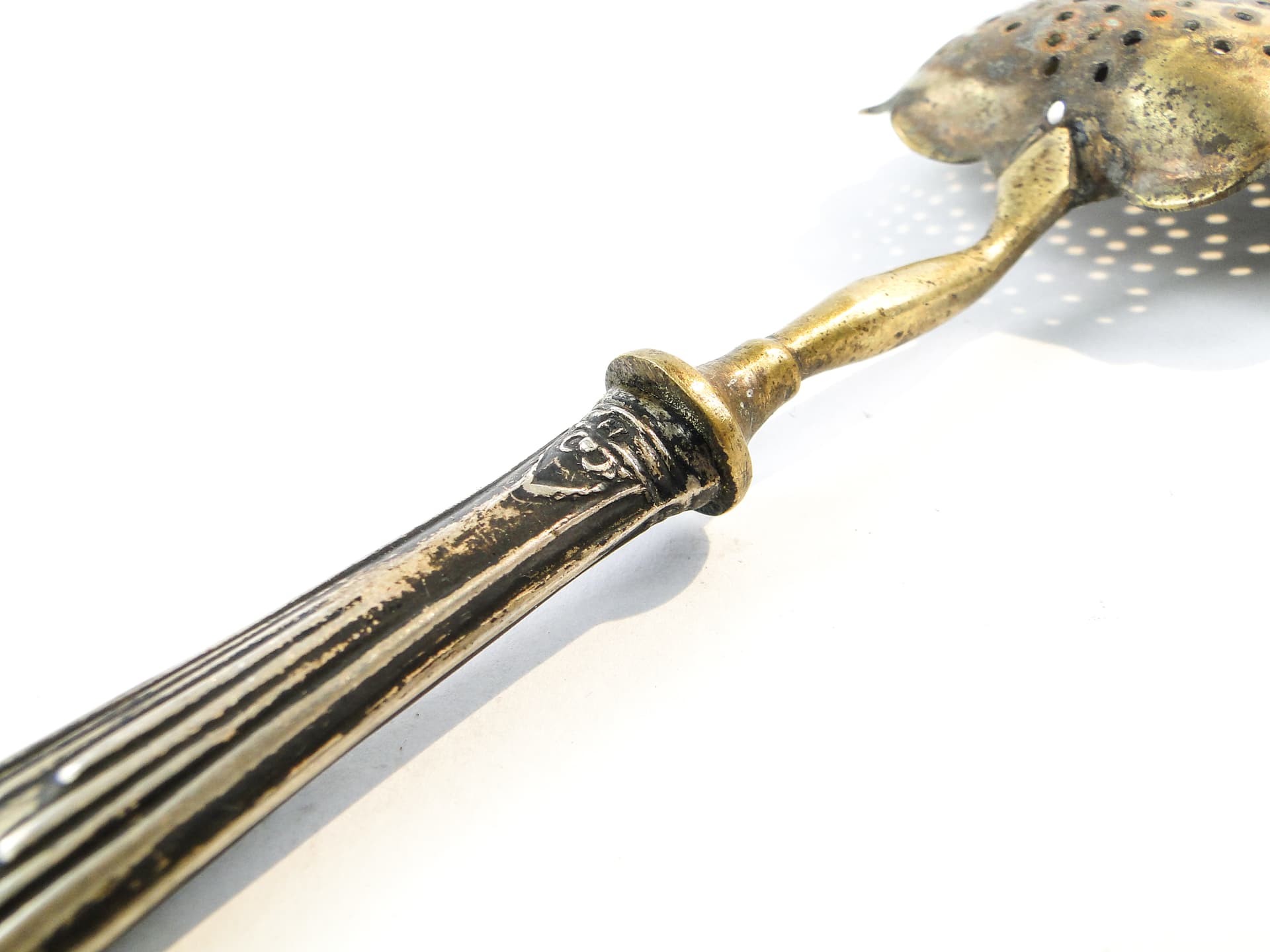 Łyżka do absyntu, mosiądz, srebro, Niemcy, pocz. XX w. - 101437