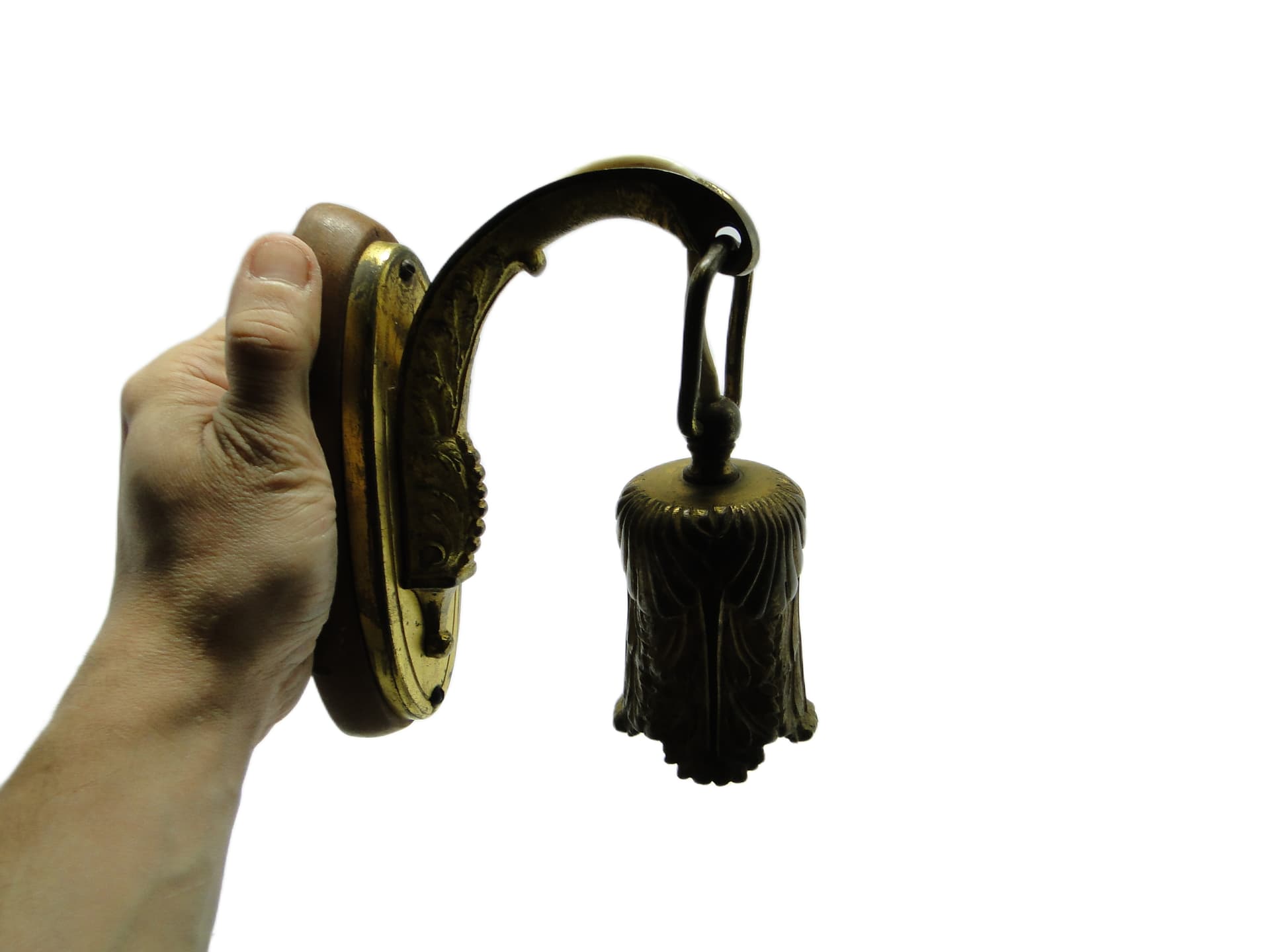 Kinkiet eklektyczny, mosiądz złocisty, buk, Niemcy, lata 30. - 101496