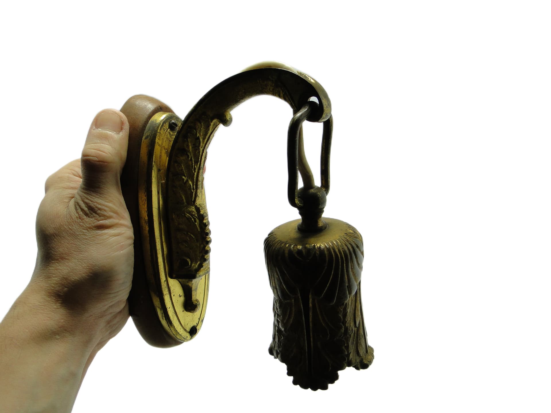 Kinkiet eklektyczny, mosiądz złocisty, buk, Niemcy, lata 30. - 101504