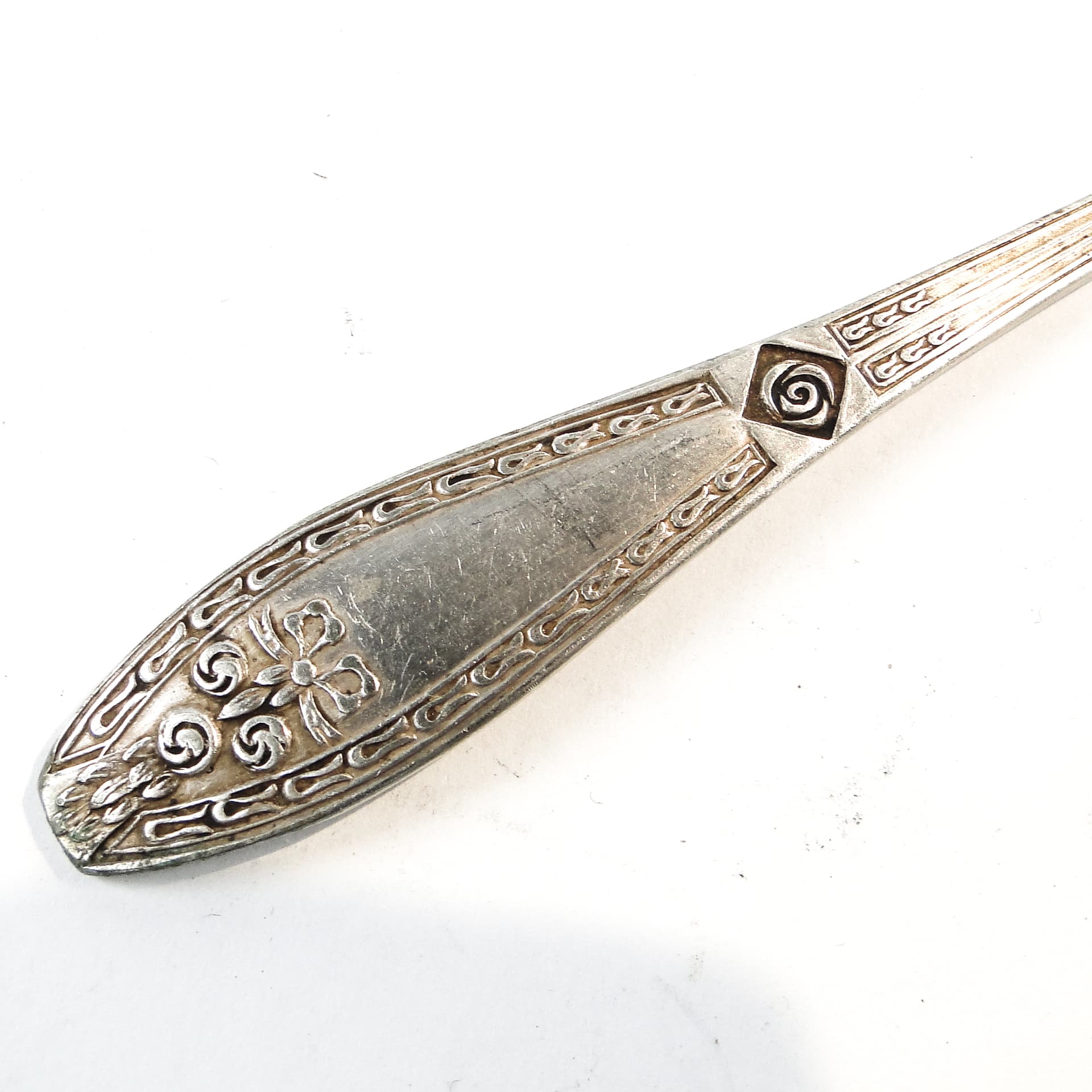 Łyżka do cukru Art déco, mosiądz srebrzony, Bracia Henneberg, Polska, lata 30. - 101528