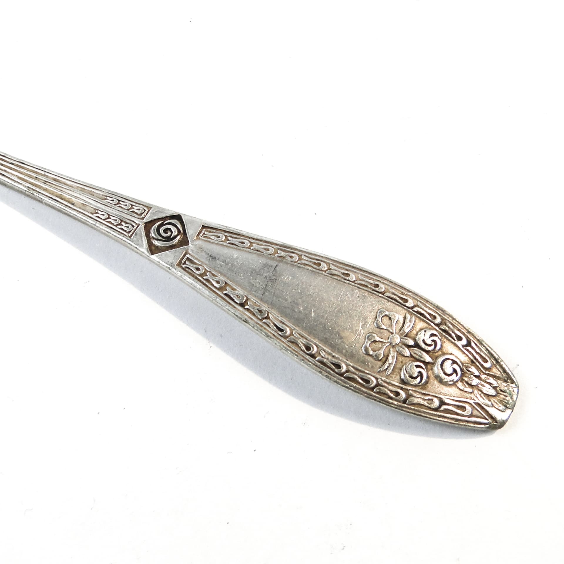 Łyżka do cukru Art déco, mosiądz srebrzony, Bracia Henneberg, Polska, lata 30. - 101524