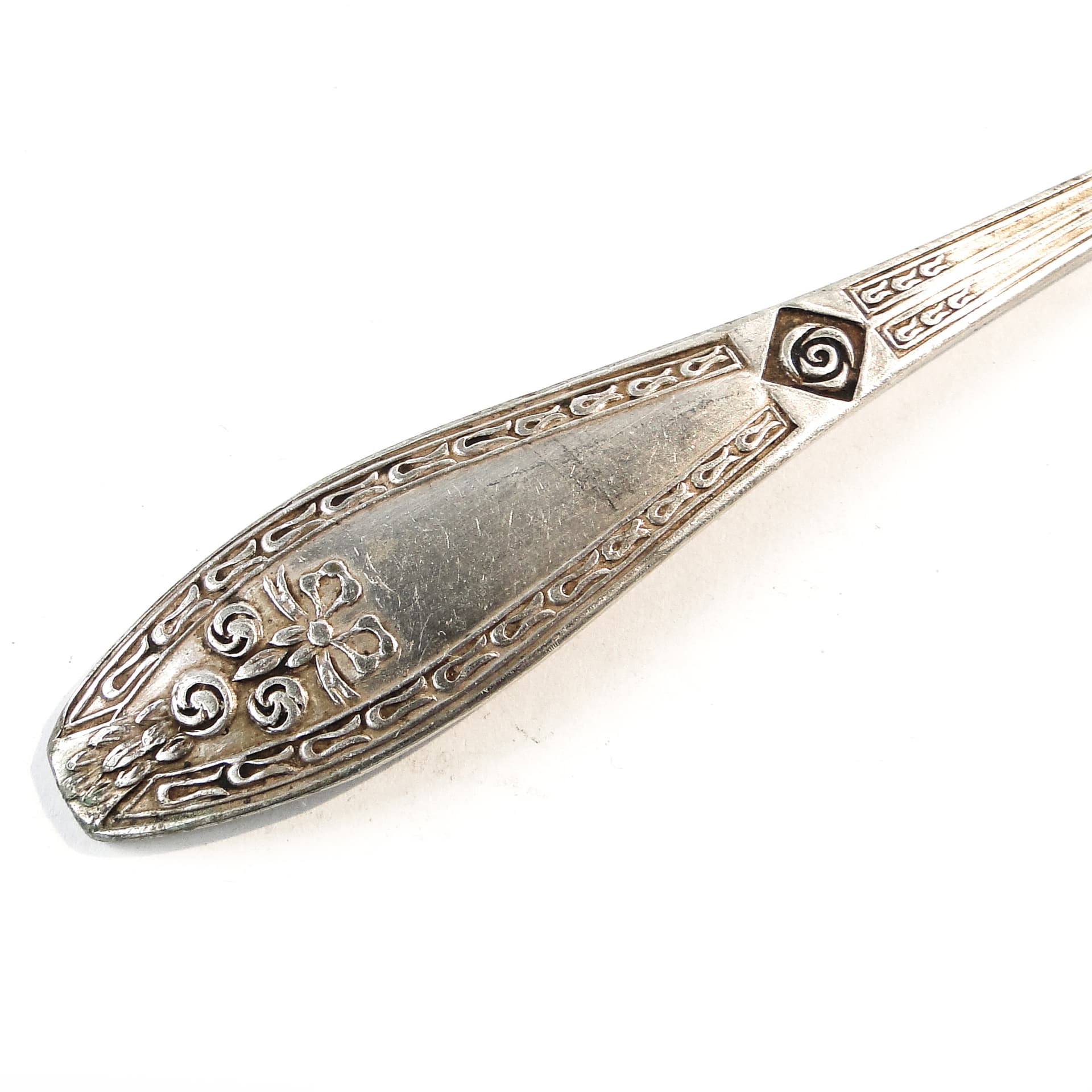 Łyżka do cukru Art déco, mosiądz srebrzony, Bracia Henneberg, Polska, lata 30. - 101527