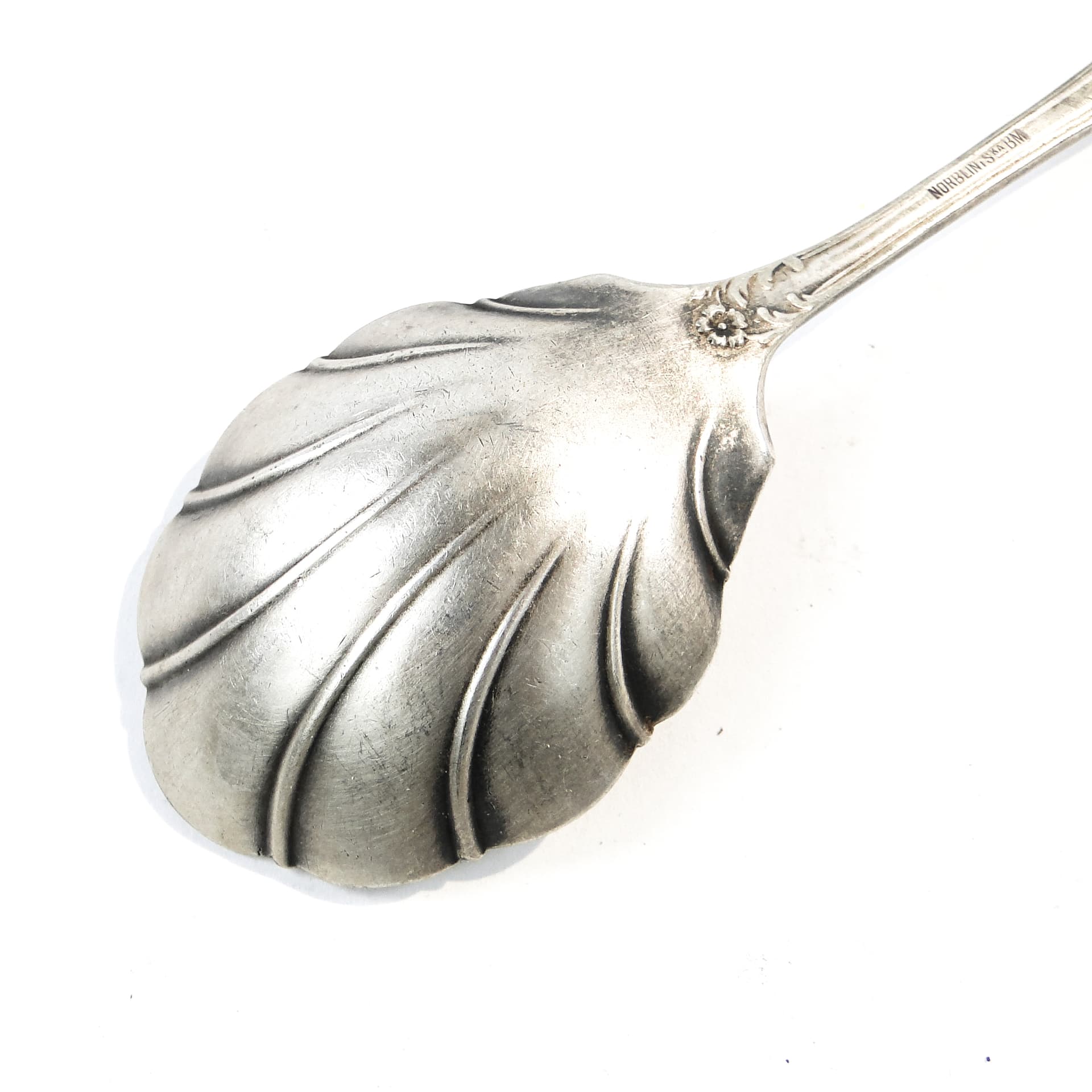 Art Deco sugar spoon, silver-plated brass, Poland, 1930s. - 101542