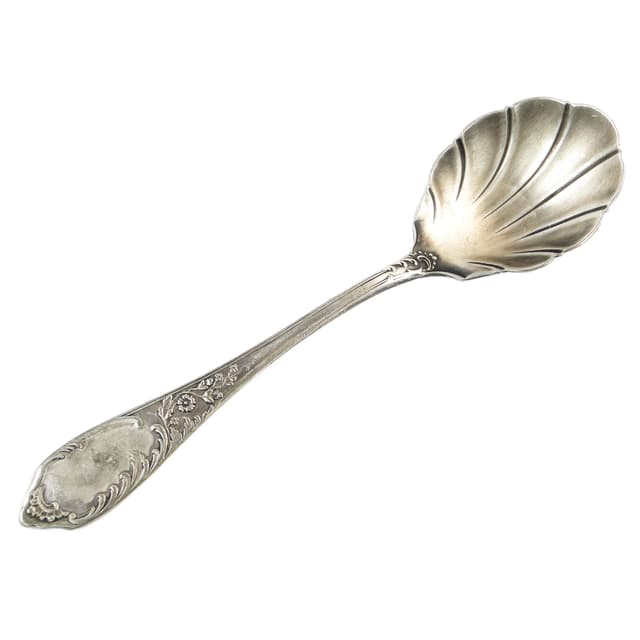 Art Deco sugar spoon, silver-plated brass, Poland, 1930s. - DIMENSION