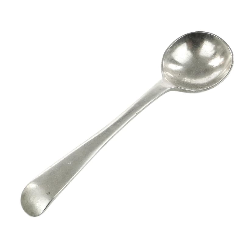 Scandinavian salt spoon, silver-plated brass, Sweden, 1930s.