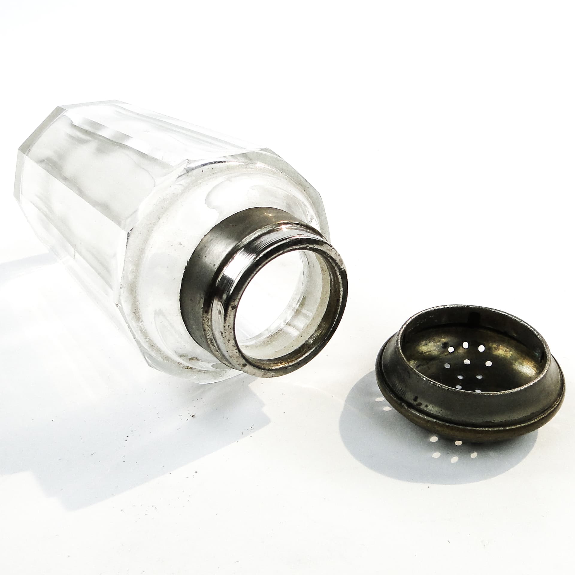 Cukiernica art déco, kryształ, mosiądz srebrzony, Norwegia, lata 30. - 101664