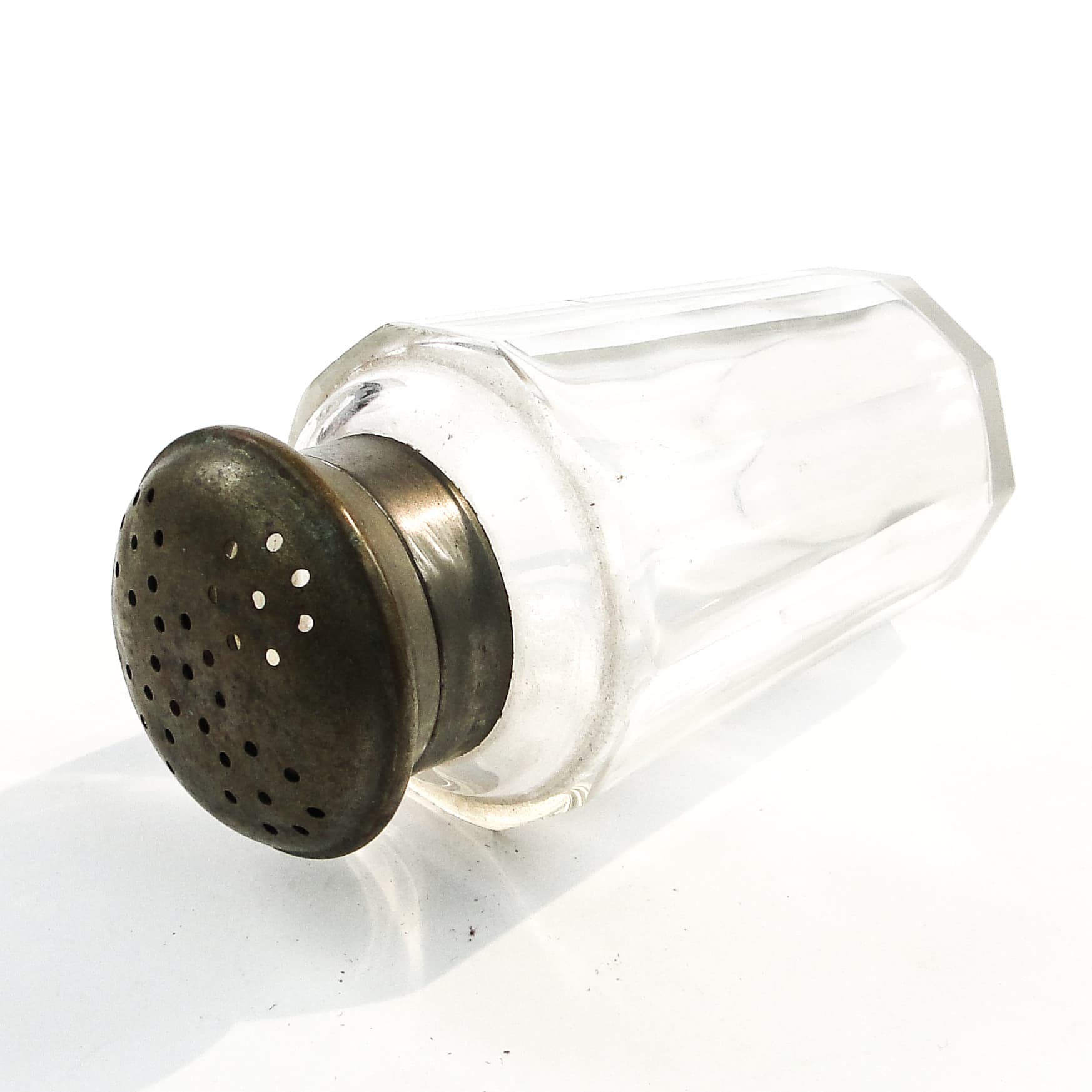 Cukiernica art déco, kryształ, mosiądz srebrzony, Norwegia, lata 30. - 101662