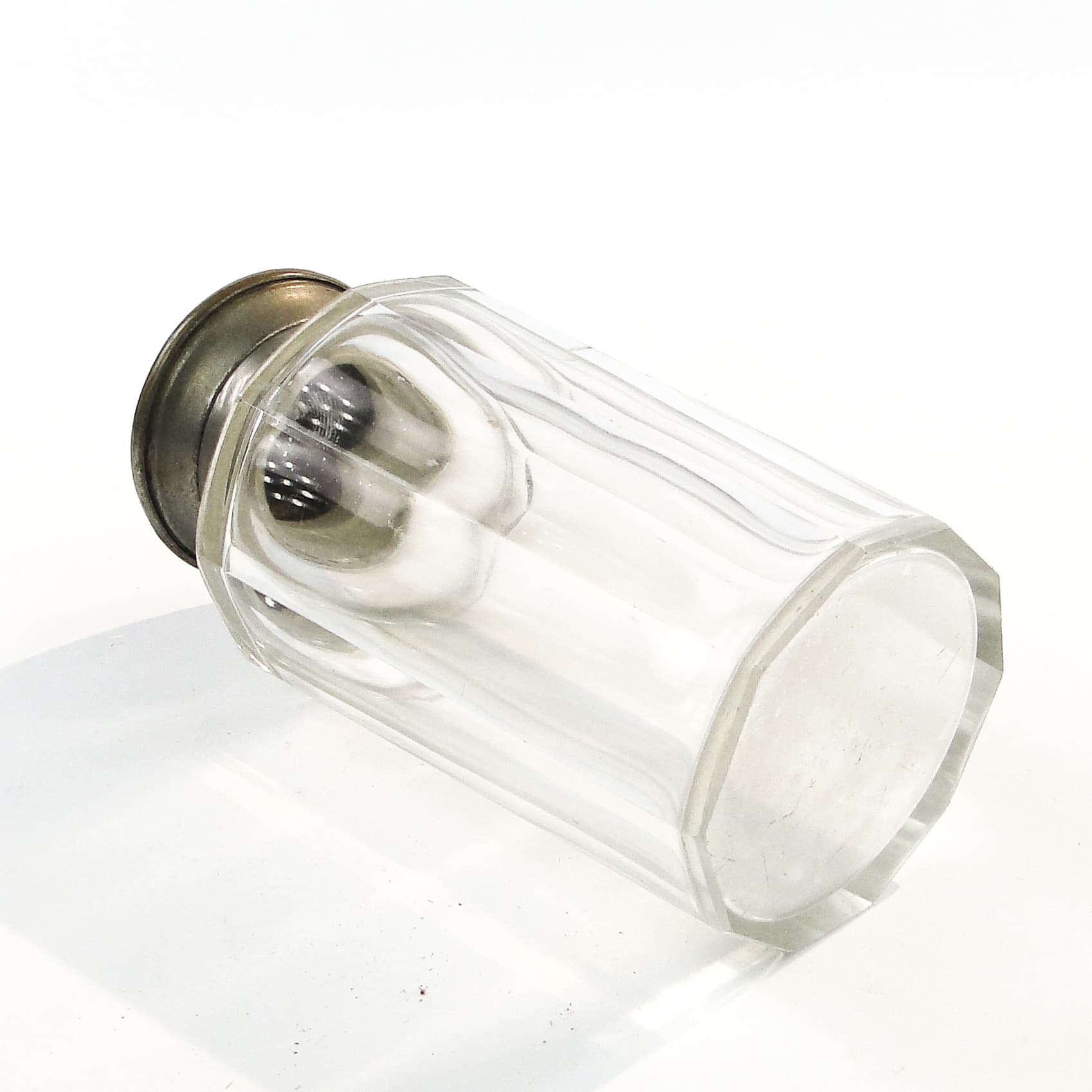 Cukiernica art déco, kryształ, mosiądz srebrzony, Norwegia, lata 30. - 101663