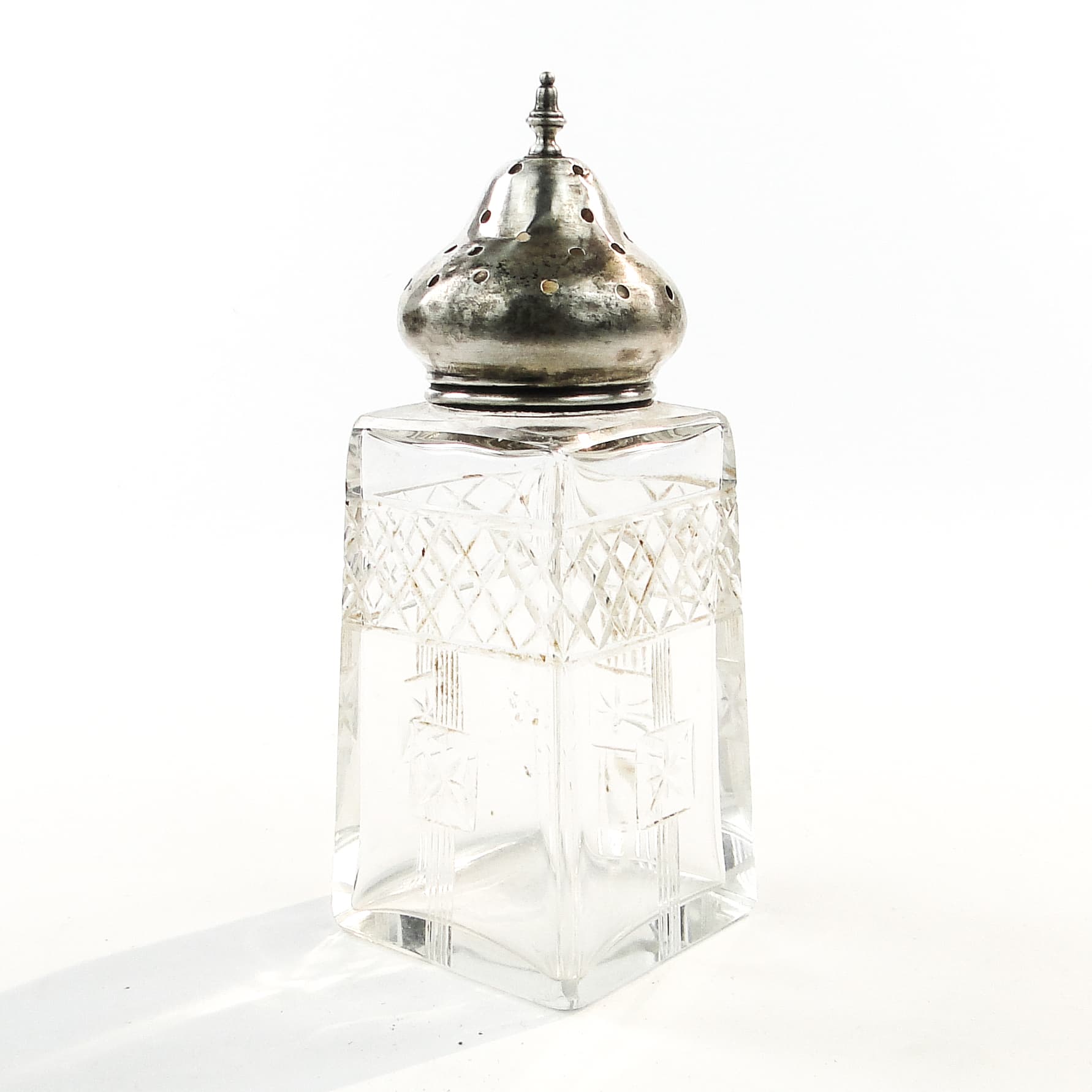 Cukiernica art déco, kryształ, srebro, Wielka Brytania, początek XX w. - 101673