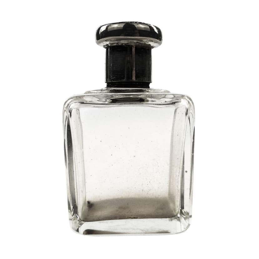 Piersiówka Art Deco, kryształ, Francja, lata 30.