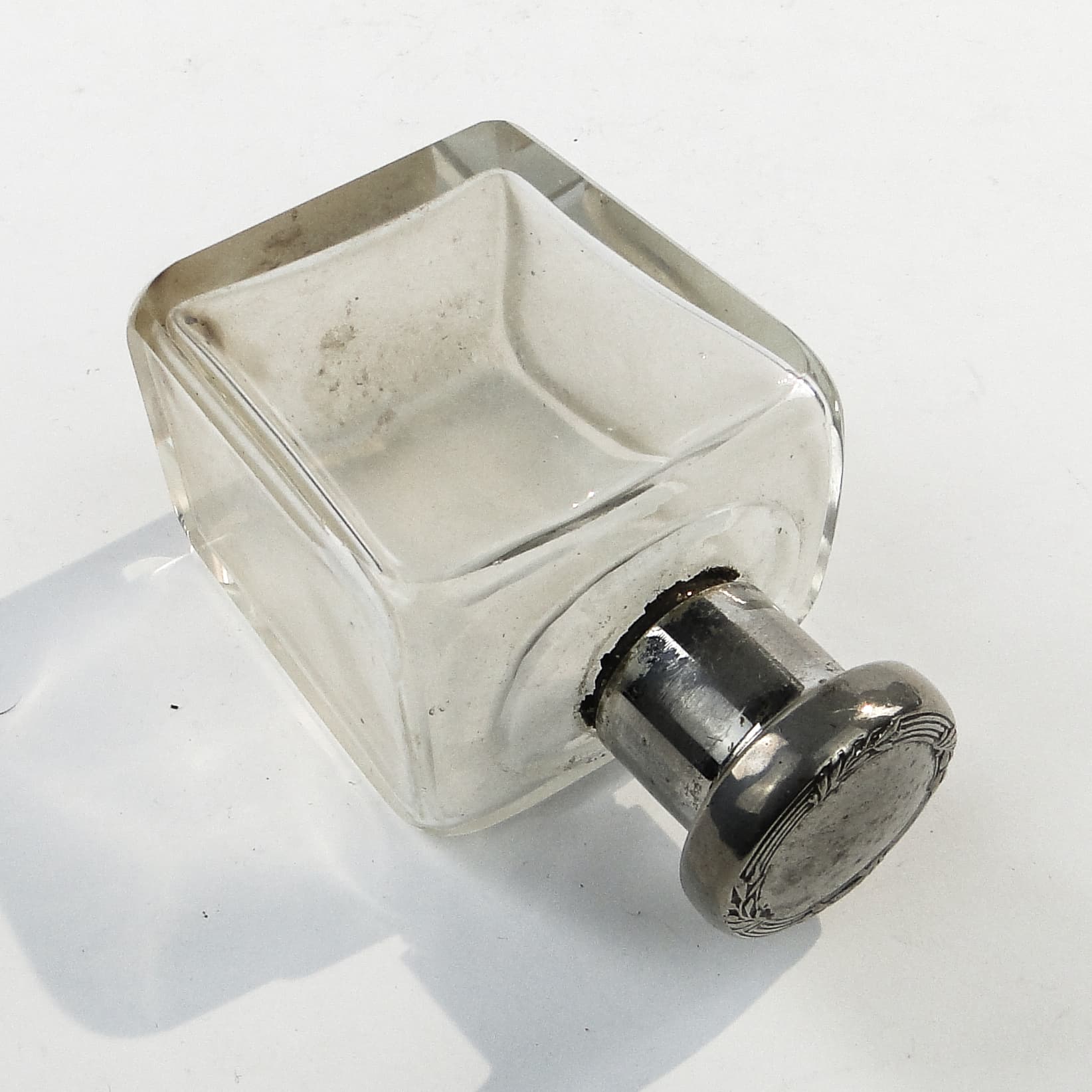 Piersiówka Art Deco, kryształ, Francja, lata 30. - 101699