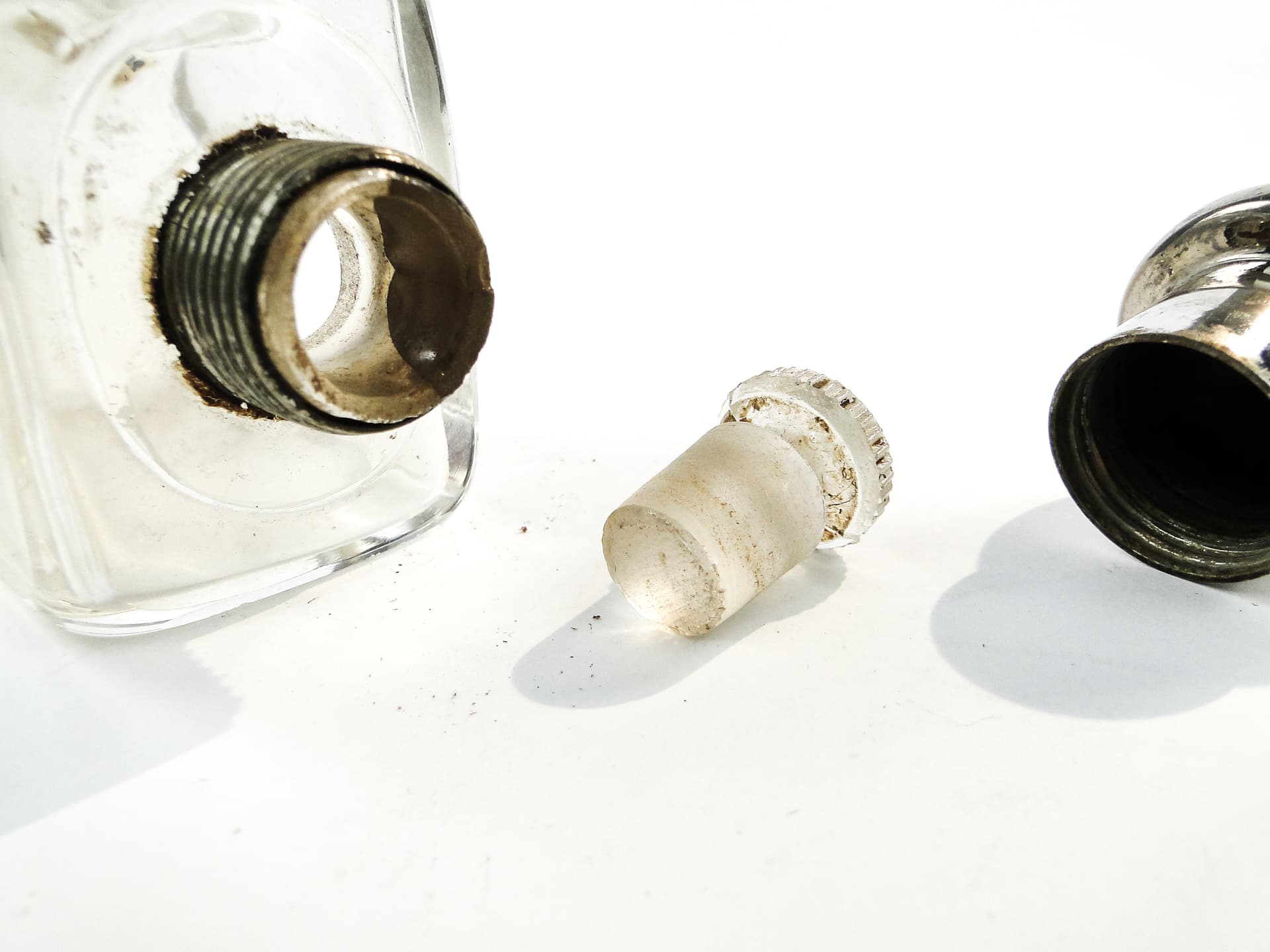 Piersiówka Art Déco, kryształ, Francja, lata 30. - 101721