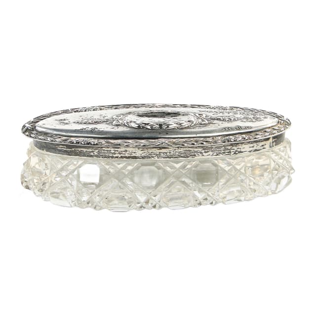 Toothpick holder, Art Nouveau, silver, crystal, United Kingdom, 19th c. - DIMENSION