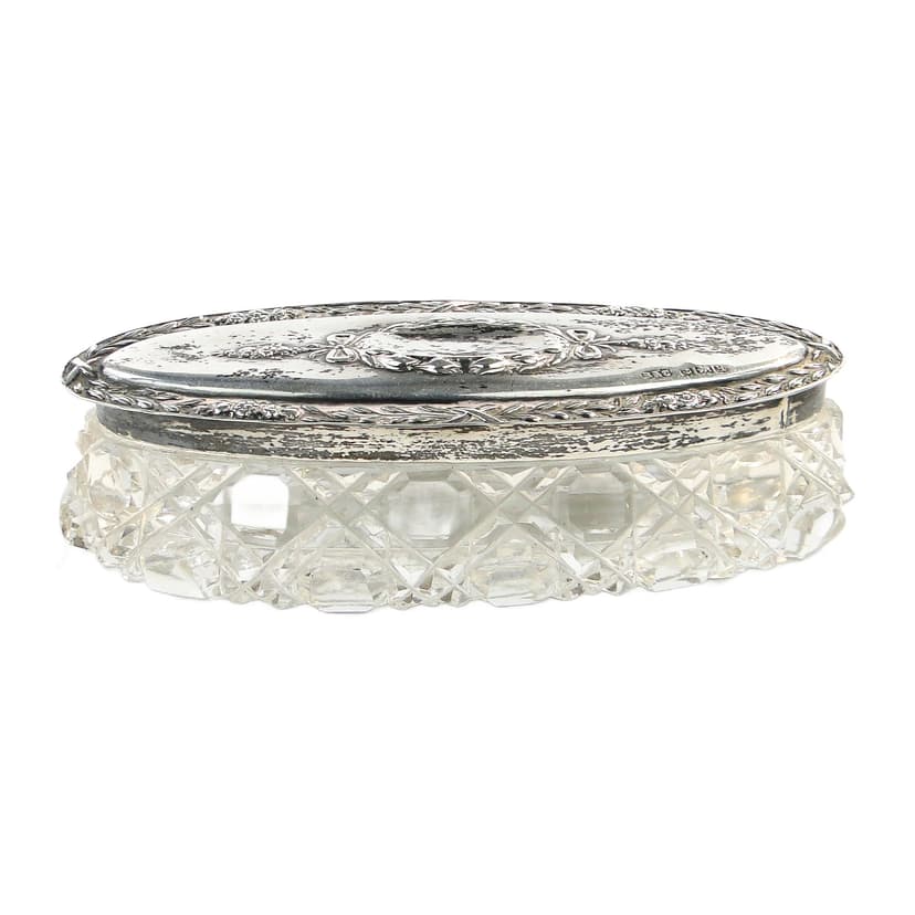 Toothpick holder, Art Nouveau, silver, crystal, United Kingdom, 19th c.
