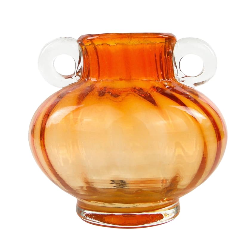 Wazon mid-century modern, szkło pomarańczowe, Polska, lata 70.