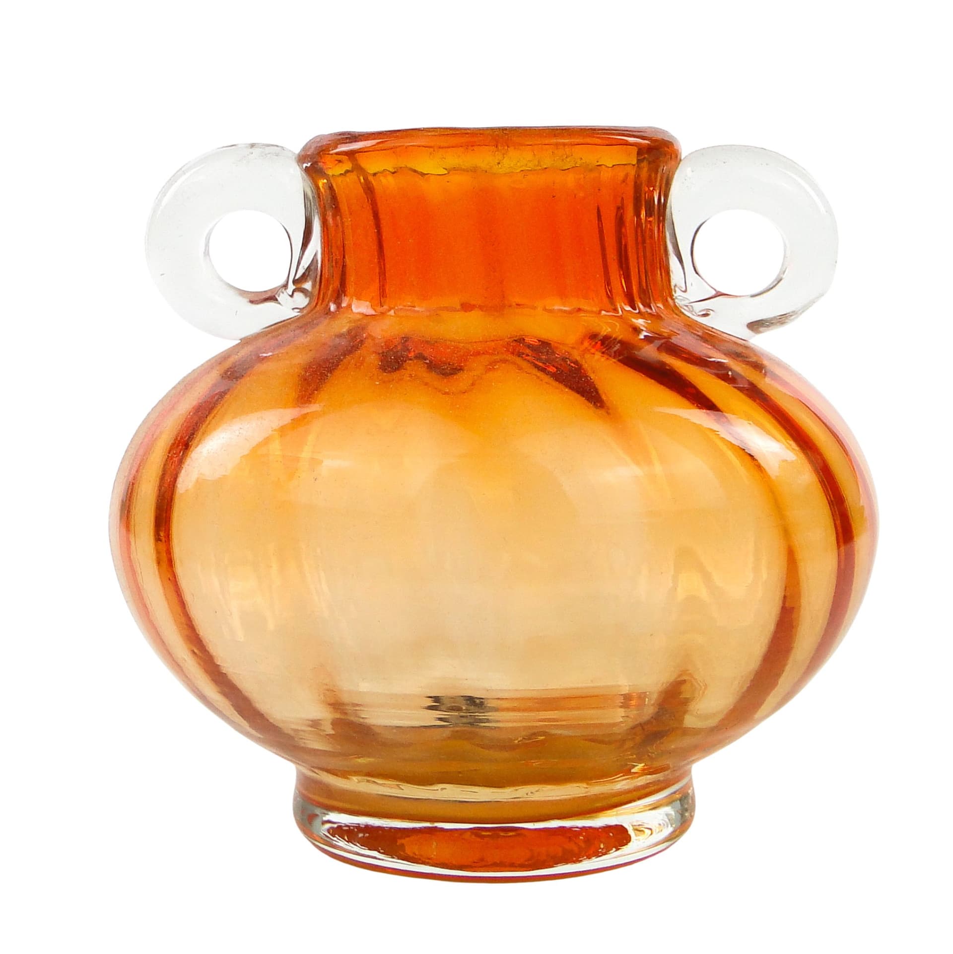 Wazon mid-century modern, szkło pomarańczowe, Polska, lata 70. - 103648