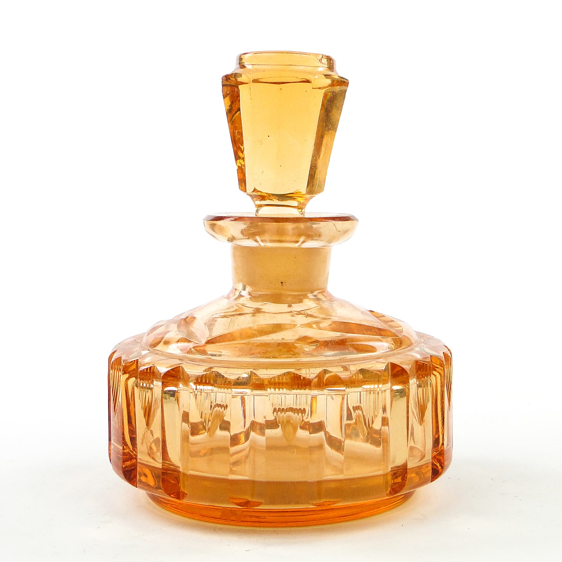 Art Deco carafe, orange crystal, Poland, 1930s. - 101904