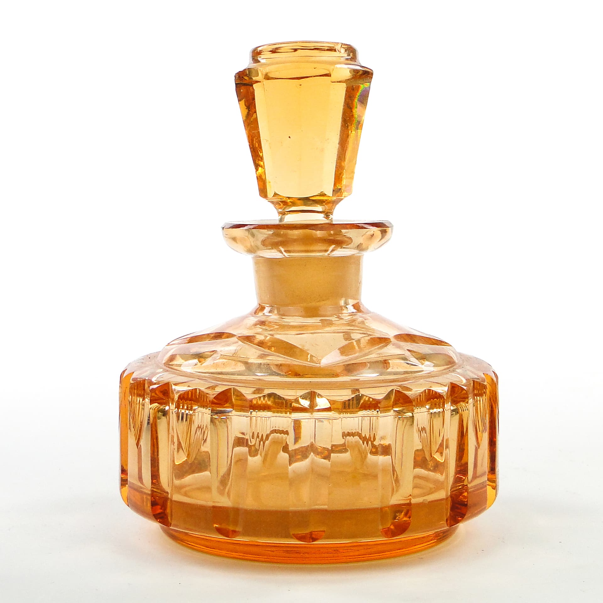 Art Deco carafe, orange crystal, Poland, 1930s. - 101916