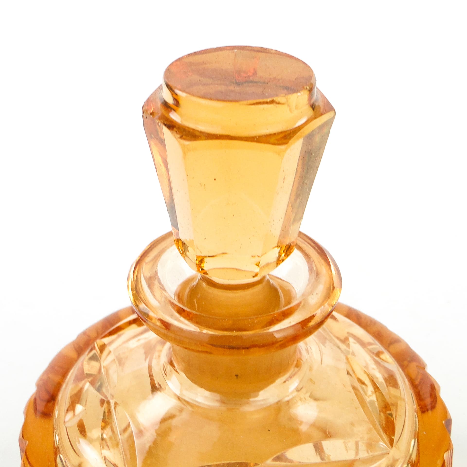 Art Deco carafe, orange crystal, Poland, 1930s. - 101906