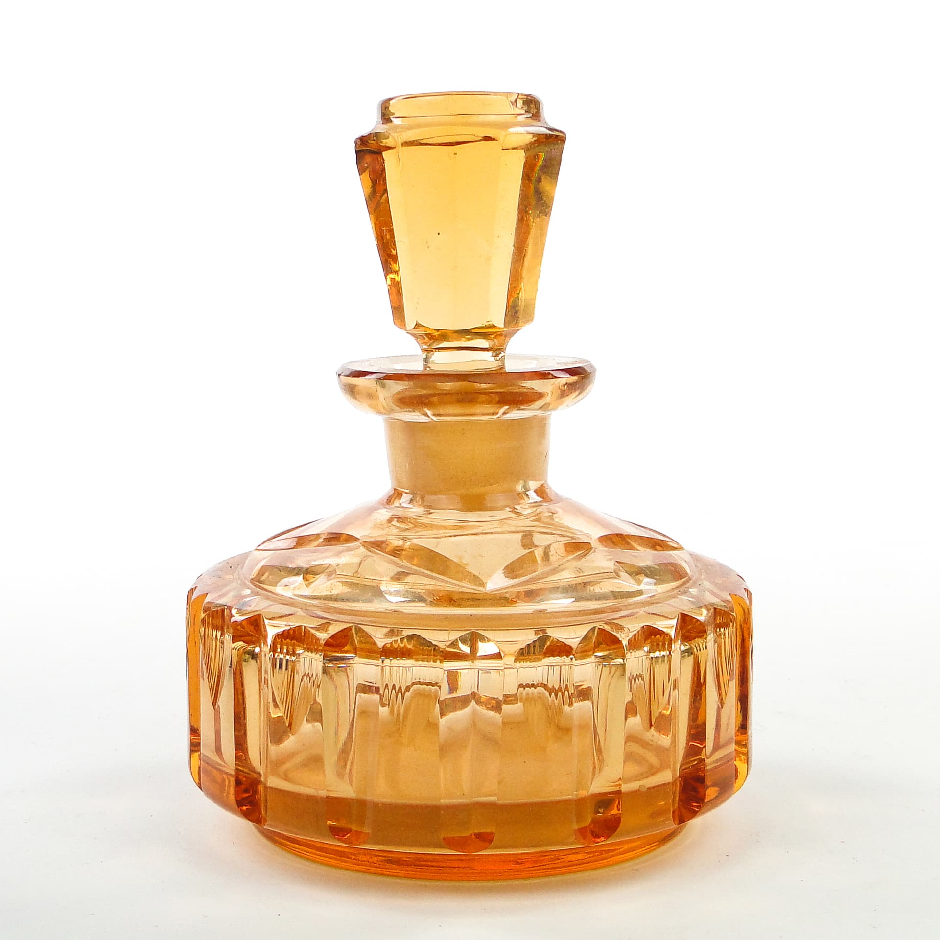 Art Deco carafe, orange crystal, Poland, 1930s. - 101912