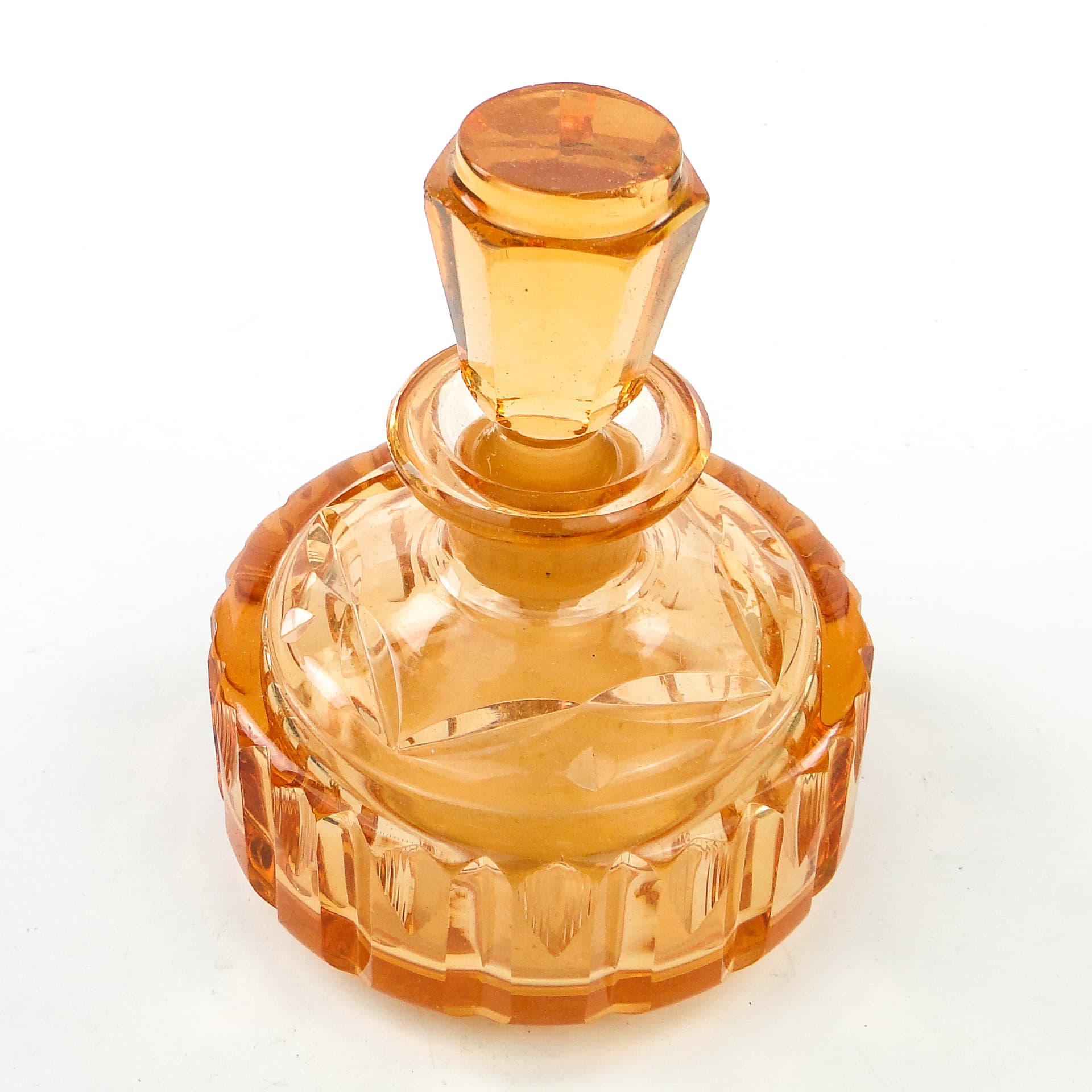 Art Deco carafe, orange crystal, Poland, 1930s. - 101909