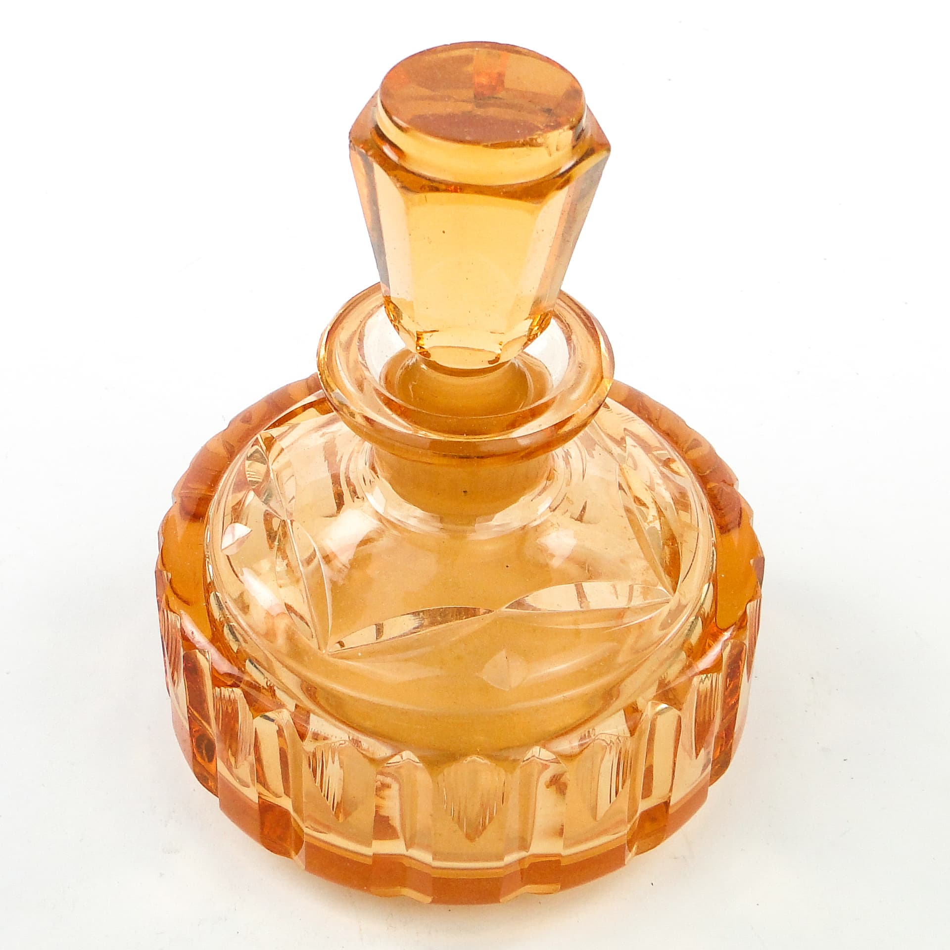Art Deco carafe, orange crystal, Poland, 1930s. - 101908