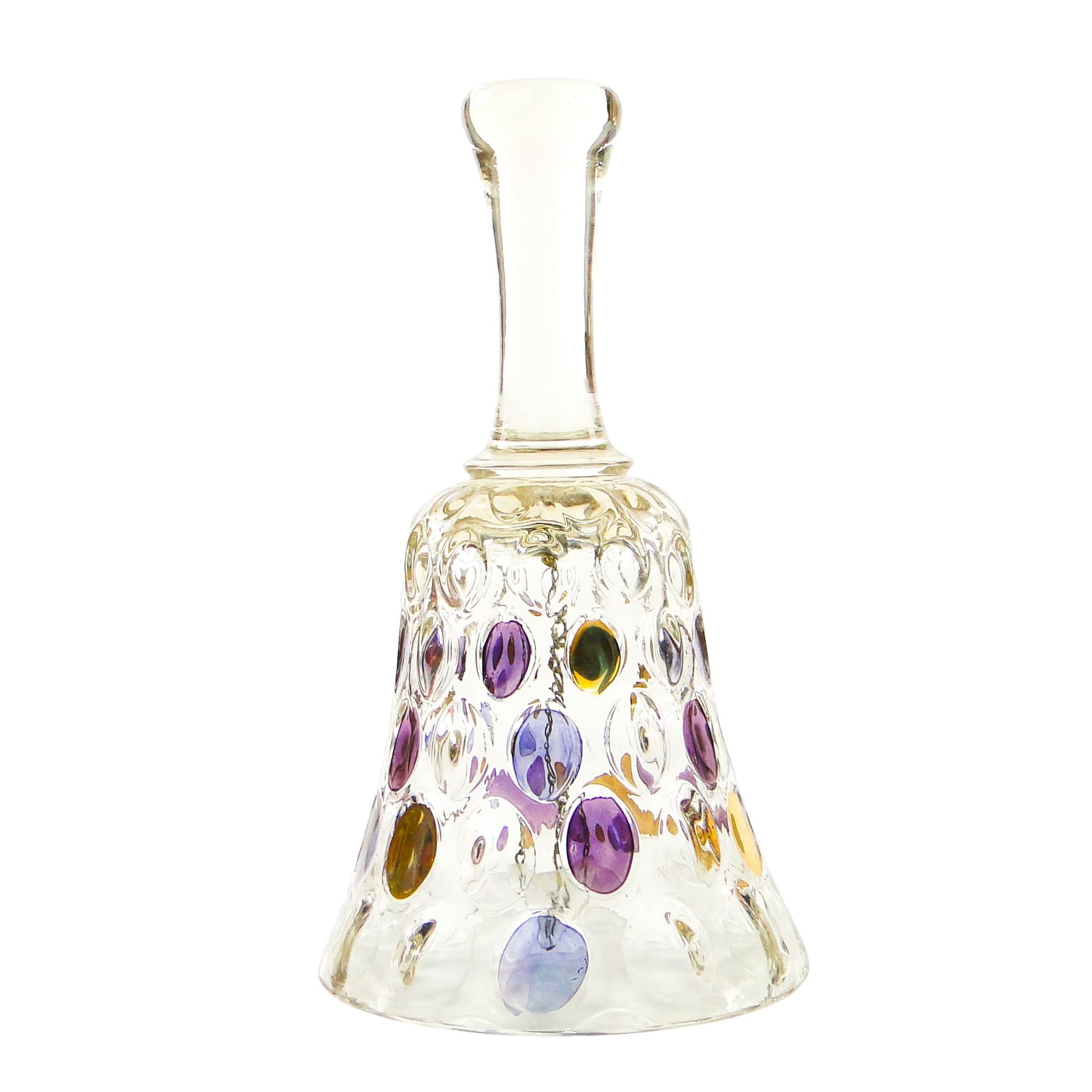 Dzwonek, mid-century modern, szkło prasowane, Czechosłowacja, lata 50. - 105712