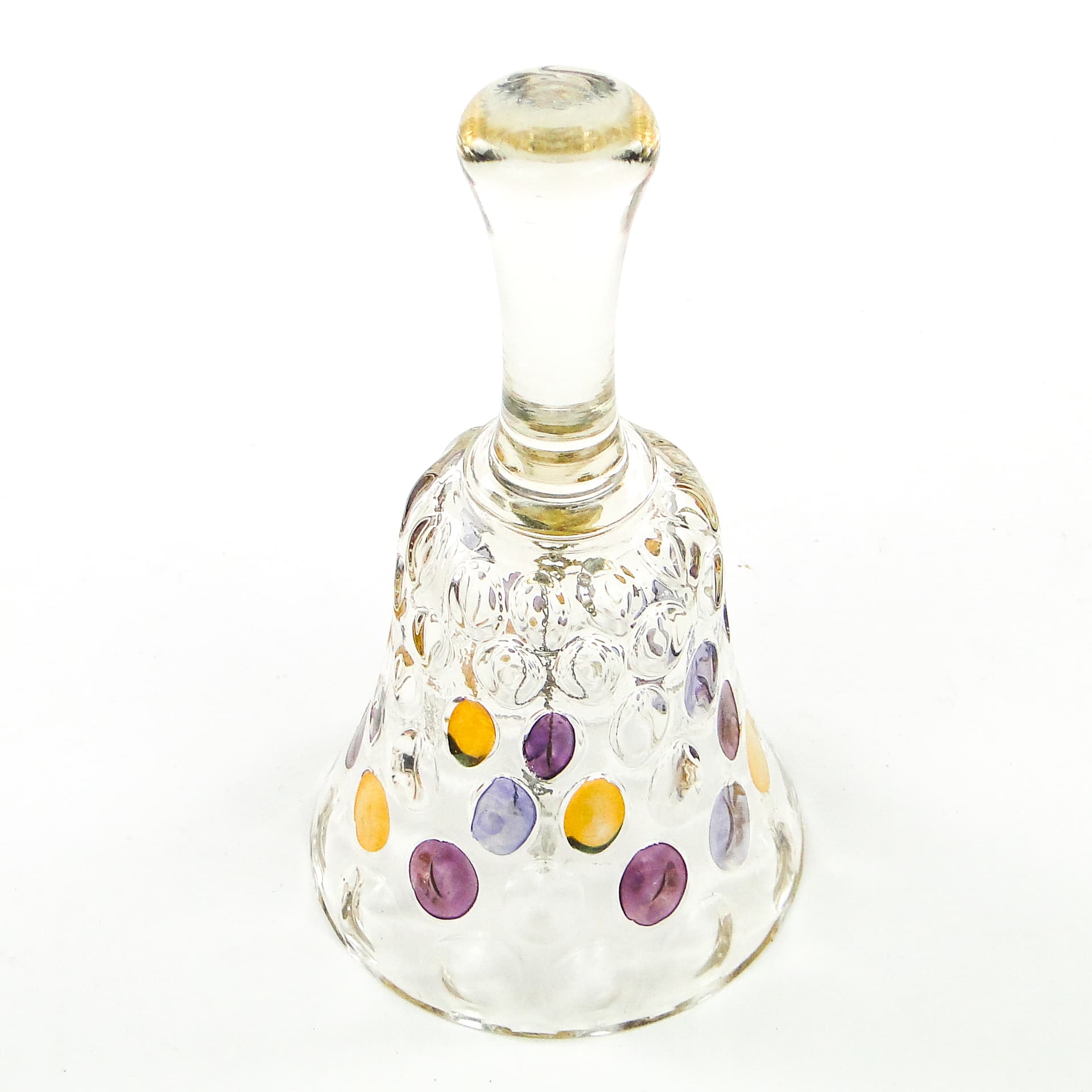 Dzwonek, mid-century modern, szkło prasowane, Czechosłowacja, lata 50. - 101948