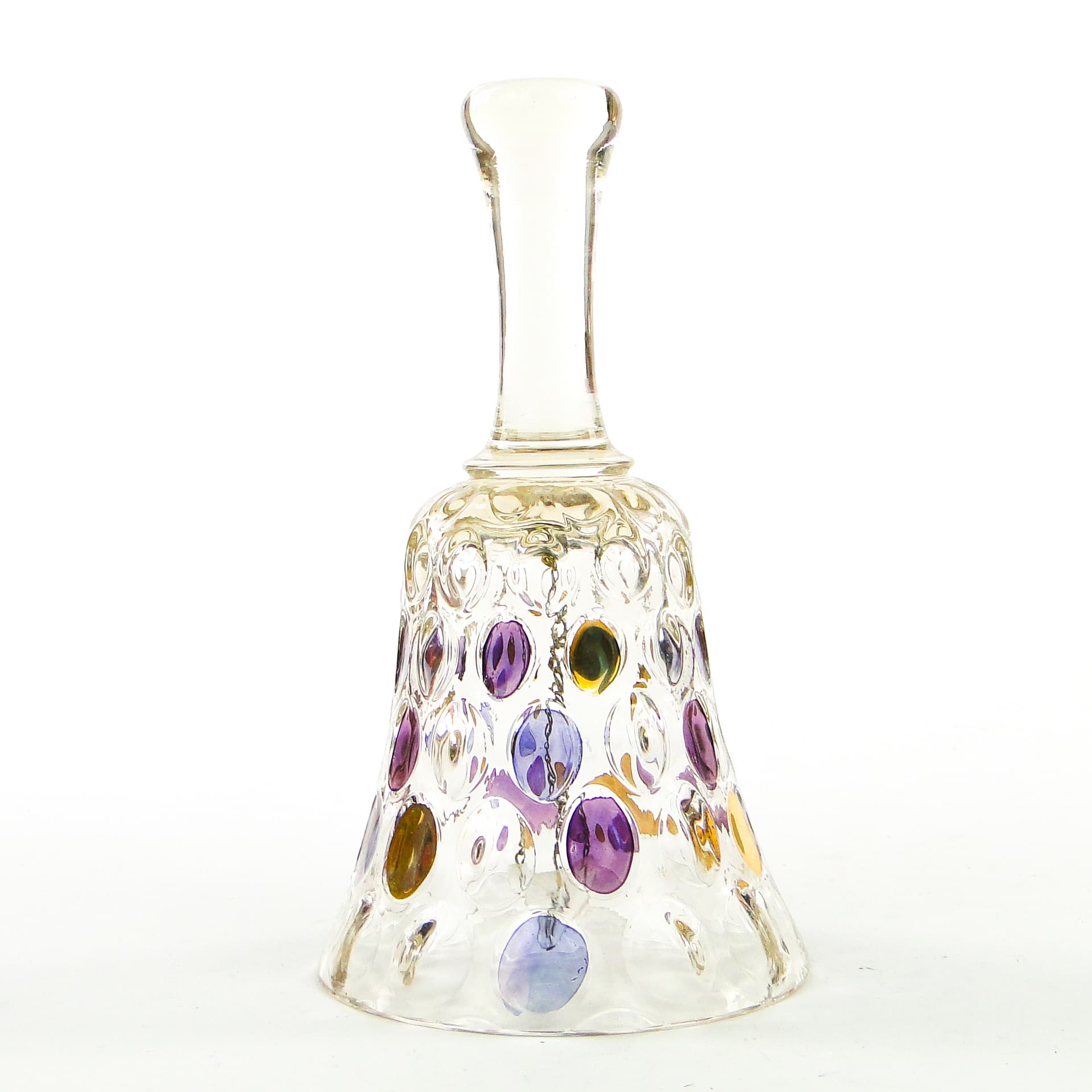 Dzwonek, mid-century modern, szkło prasowane, Czechosłowacja, lata 50. - 101945