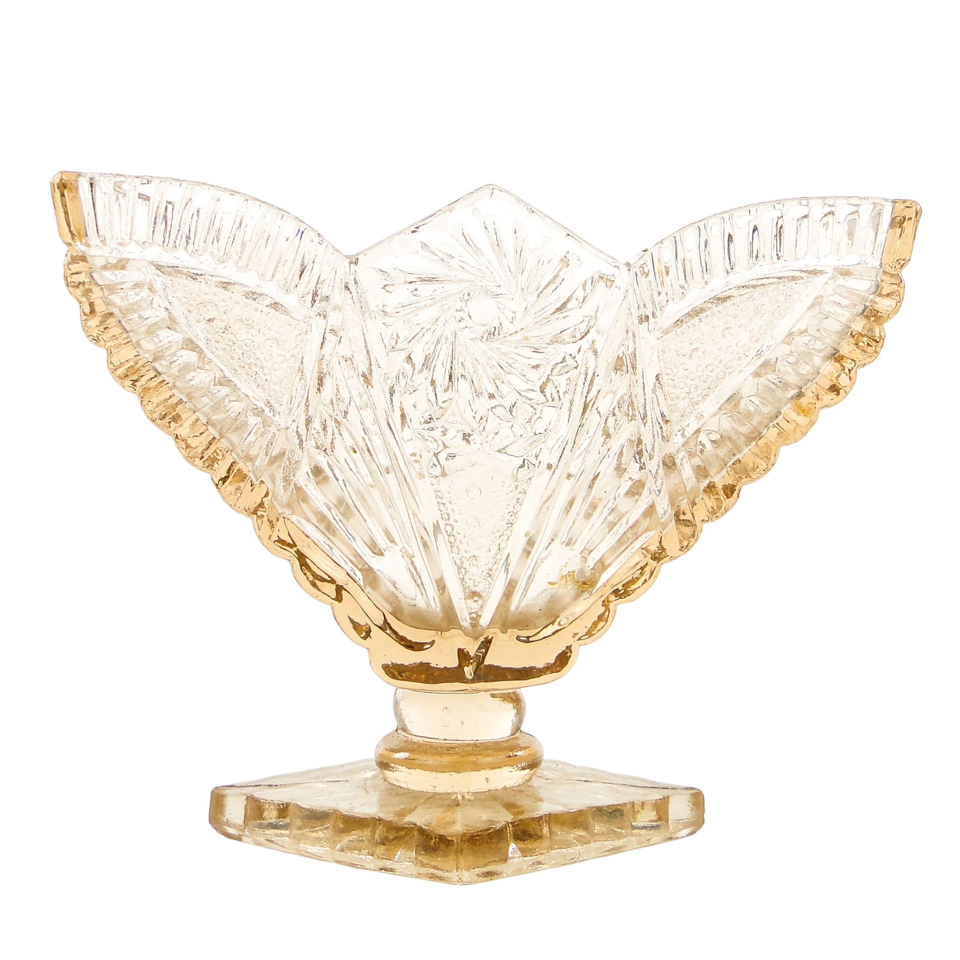 Serwetnik Art Deco, szkło prasowane, Polska, lata 50. - 105713