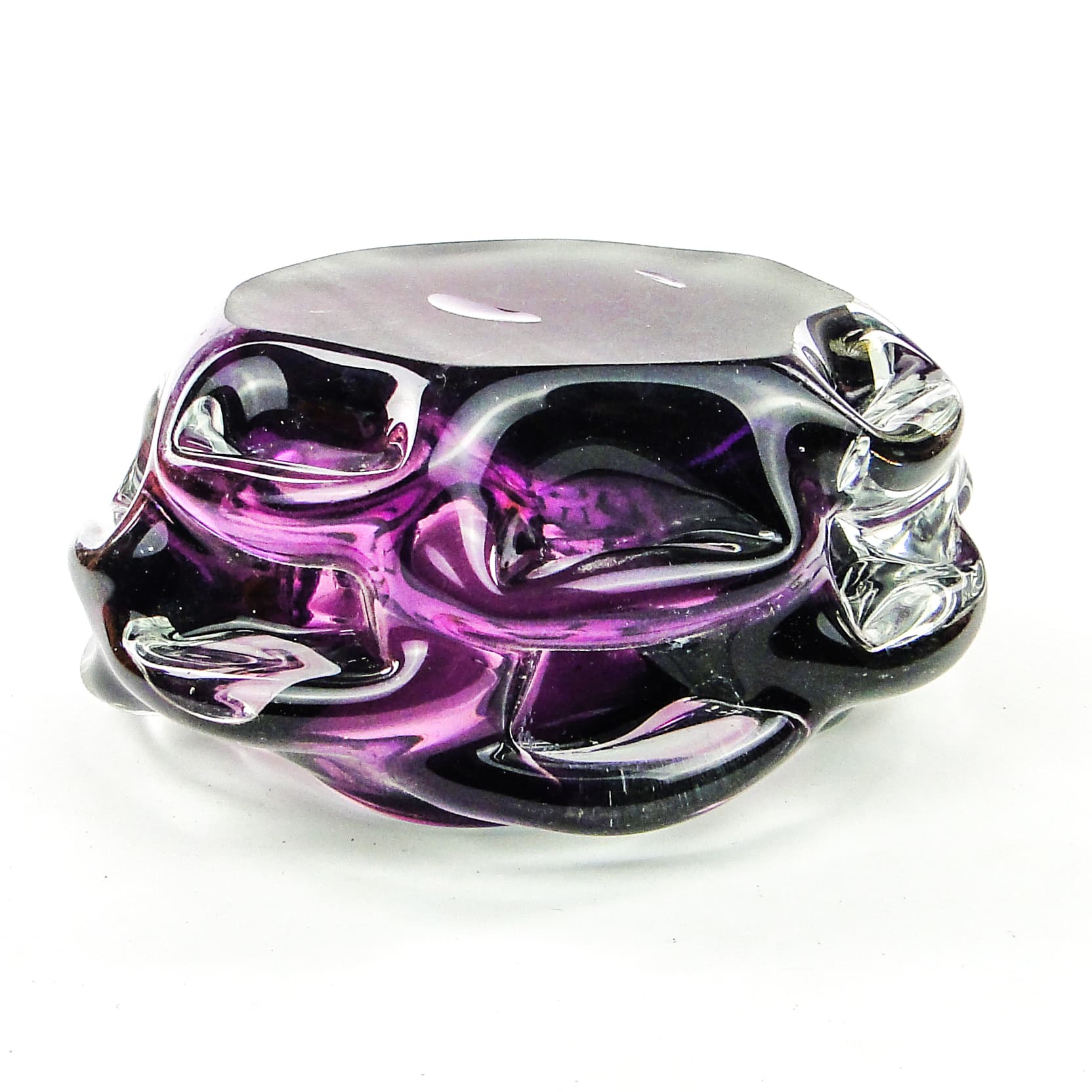 Popielnica mid-century modern, szkło manganowe, proj. J. Słuczan-Orkusz, Polska, lata 70. - 102005